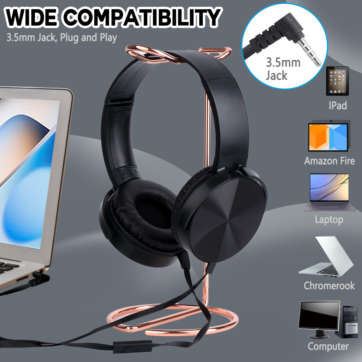24 Pack Bulk Classroom Headphones with Microphone - Durable Wired Headsets for Kids, Students & Adults - School, Online Learning, Computer Lab & Home Use (Black, 24 Pack)