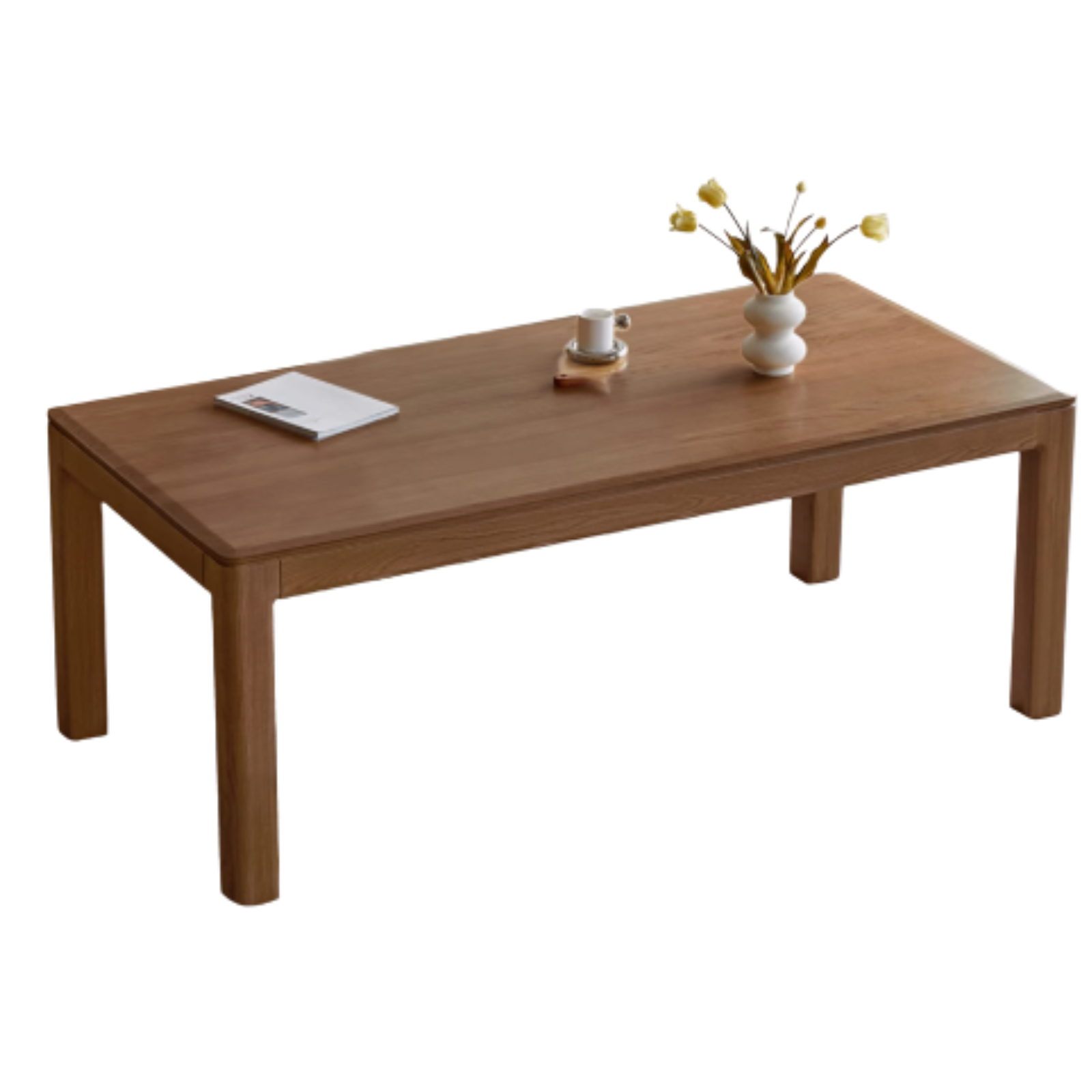 Premium Solid Wood Dining Table - Black Walnut, Ash & Red Oak - Large Farmhouse Style Table for Family Gatherings & Dinner Parties