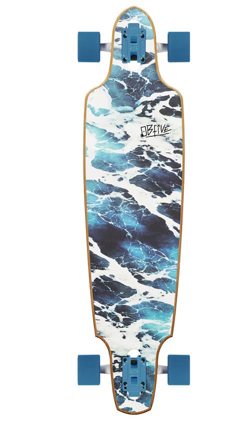 OBfive White Wash Drop Through Longboard Skateboard 38 Inch - Perfect for Cruising, Commuting & Downhill Riding - Durable Maple Deck for Smooth Performance