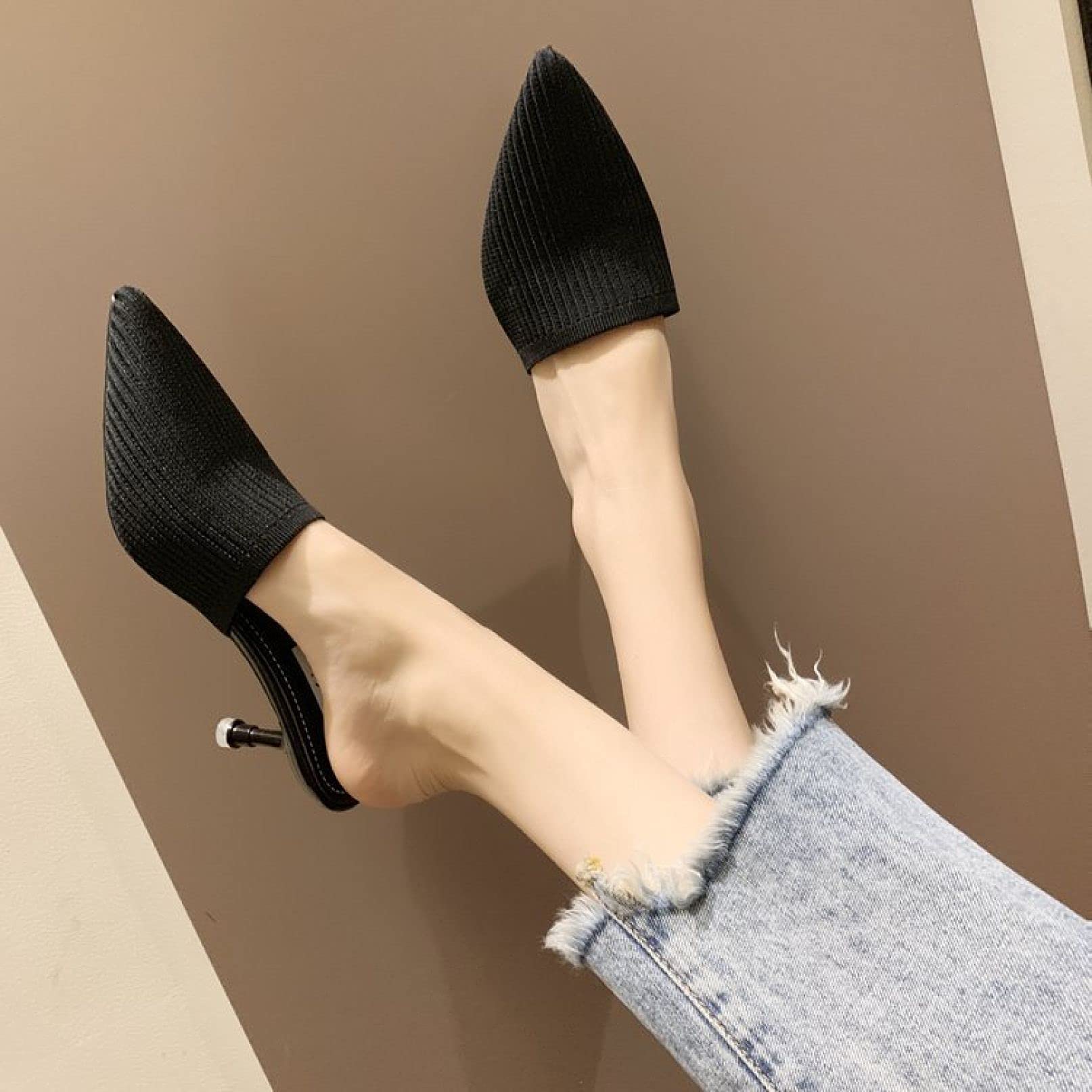 Women's Pointed Toe Mule Shoes - Lightweight Slip-On Kitten Heel Backless Slippers for Women | Comfortable Casual Outdoor & Indoor House Shoes for Walking, Office, and Relaxing