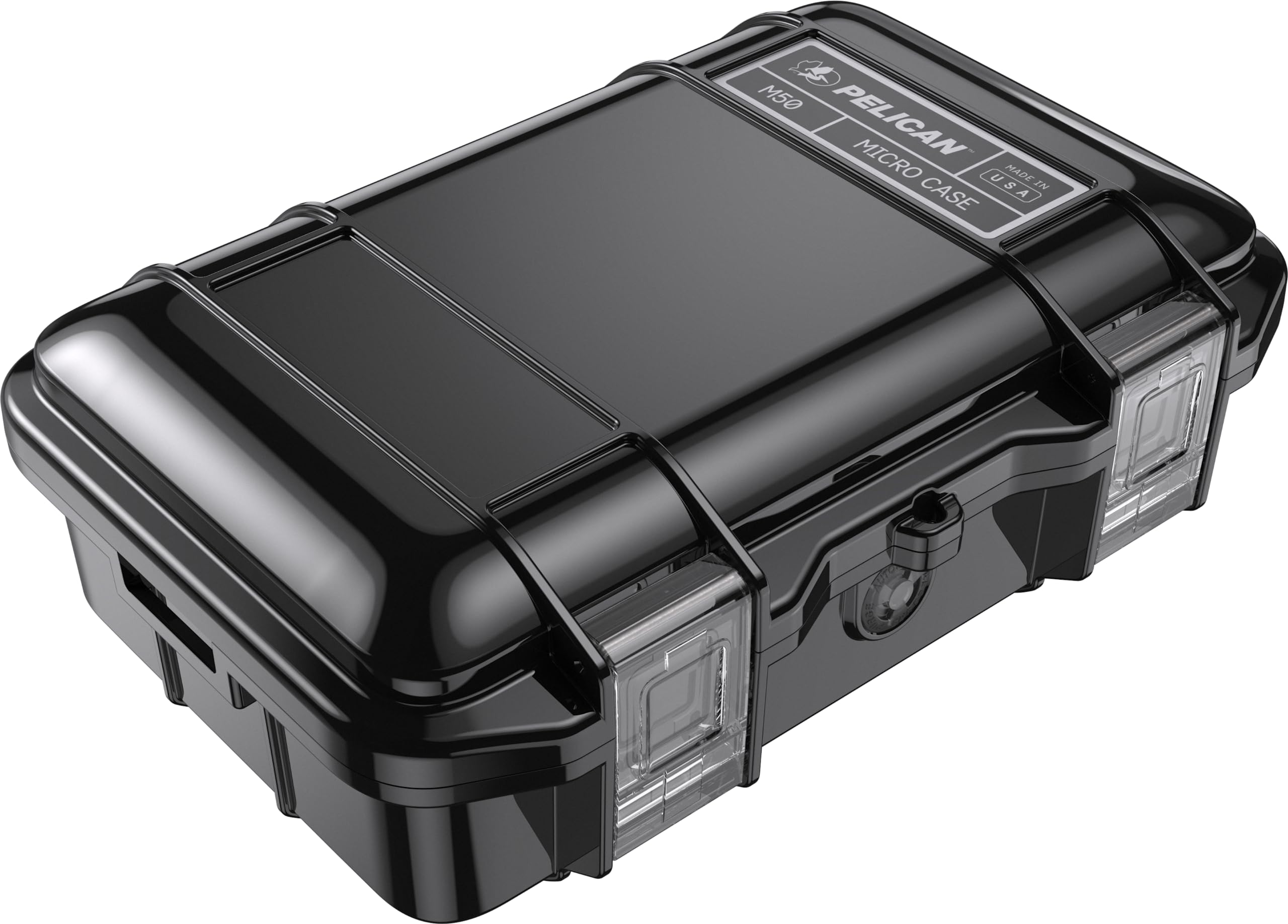 Pelican M50 Micro Waterproof Case - Dry Box for iPhone, GoPro, Cameras | Shockproof & Dustproof Protection for Camping, Fishing, Hiking, Kayaking, Beach & Outdoor Adventures (Black)