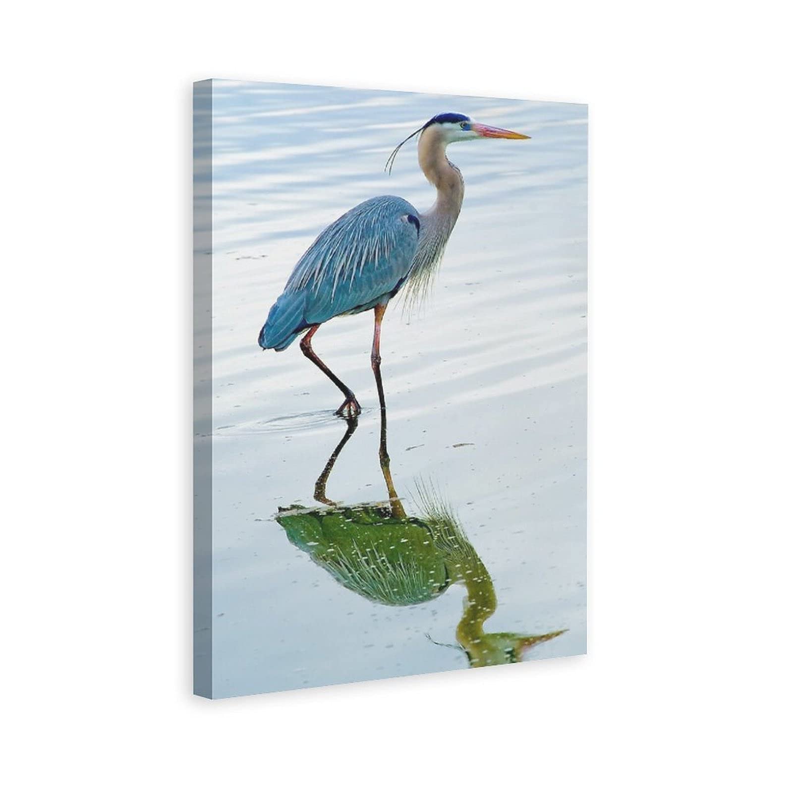 Great Blue Heron Canvas Wall Art - Stunning Bird Painting for Home & Office Decor | Nature Landscape Poster for Living Room, Bedroom, or Gift