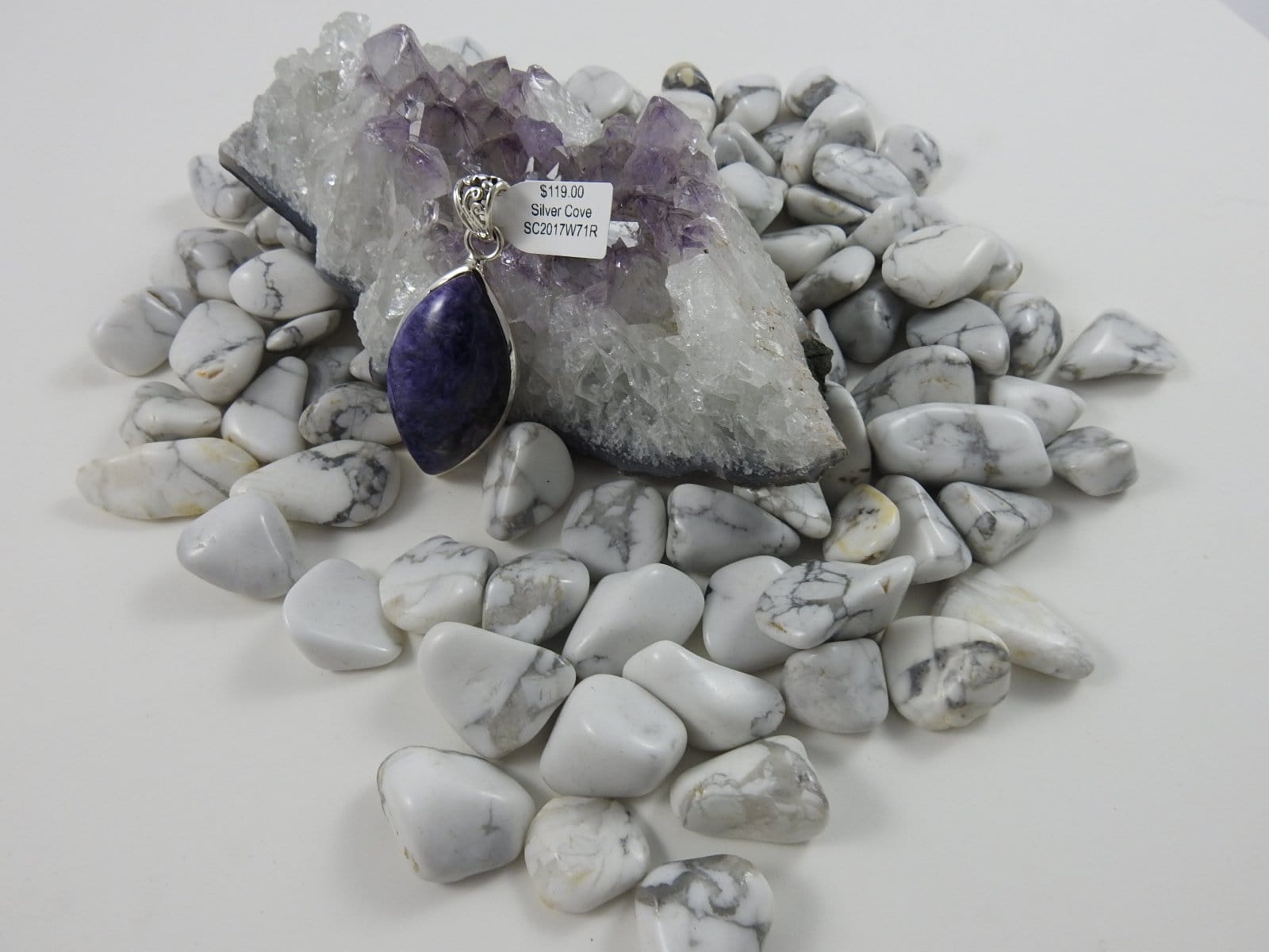 Natural Charoite Gemstone Sterling Silver Pendant Necklace for Women | Healing Crystal Jewelry Gift for Meditation, Energy Balancing & Spiritual Protection