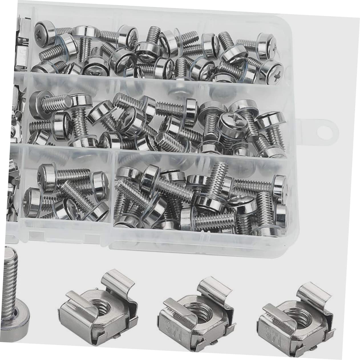 AOKWAWALIY 1 Set Server Rack Screws Kit - Includes Cage Nuts, Rack Mount Screws, and Hardware for Server Cabinets - Durable Carbon Steel Construction - Perfect for IT, Data Center, and Computer Rack Installation