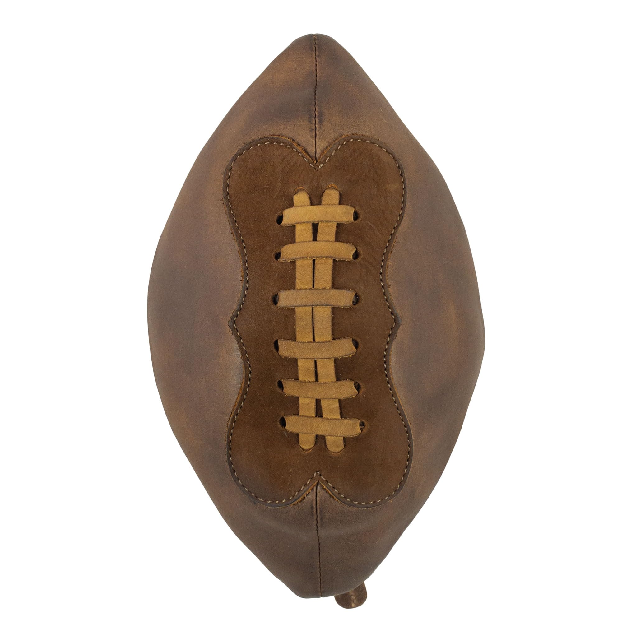 Hide & Drink Gameday Football Dopp Toiletry Bag - Full Grain Leather Travel Organizer for Men | Handmade Bourbon Brown Shaving Kit & Grooming Essentials Storage | Perfect for Travel, Camping & Sports Events