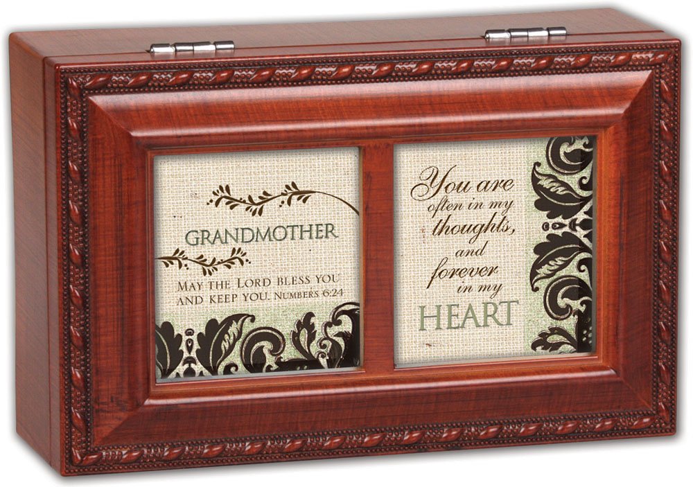 Vintage Woodgrain Cottage Music Jewelry Box - Plays 'How Great Thou Art' Hymn - Perfect for Home Décor, Gift Giving & Keepsake Storage