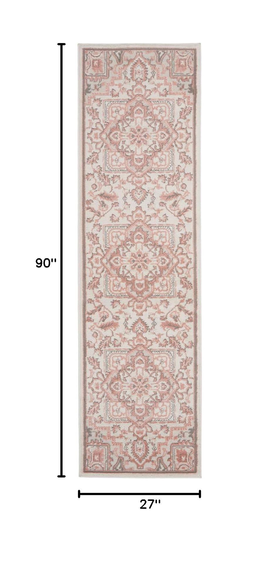 Nourison Elation Floral Ivory Brick 2'3