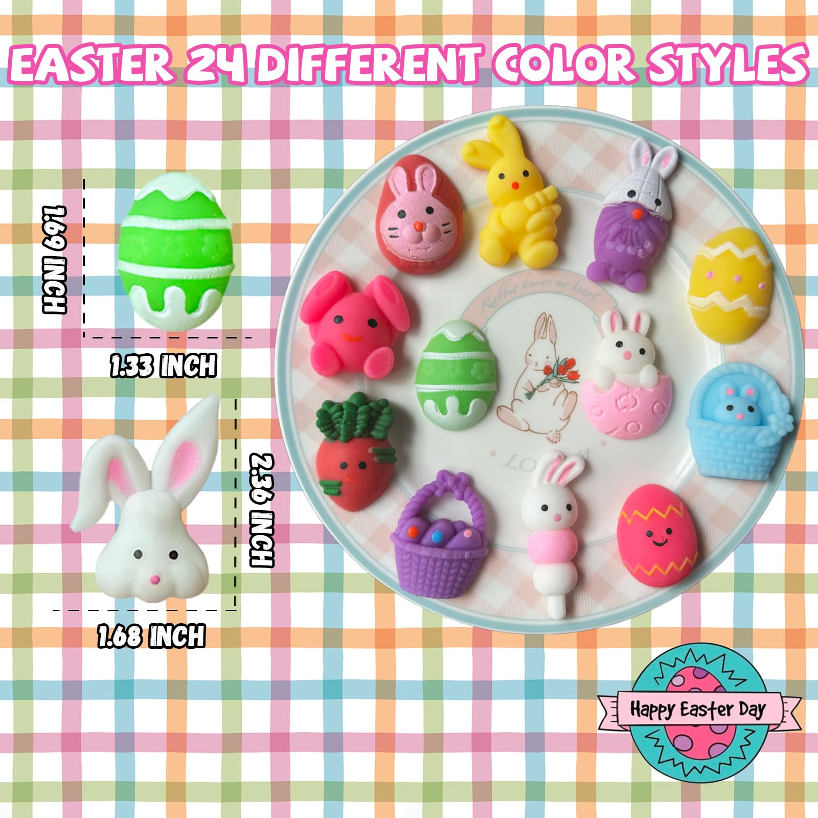 24PCS Easter Mochi Squishy Toys - Cute Animal Stress Relief Fidget Toys for Kids, Toddlers & Teens - Perfect for Easter Basket Stuffers, Egg Fillers, Goodie Bags, Classroom Prizes & Party Favors - Great Sensory Toys for Stress Relief, Anxiety & Focus (Easter Gifts & Party Supplies)