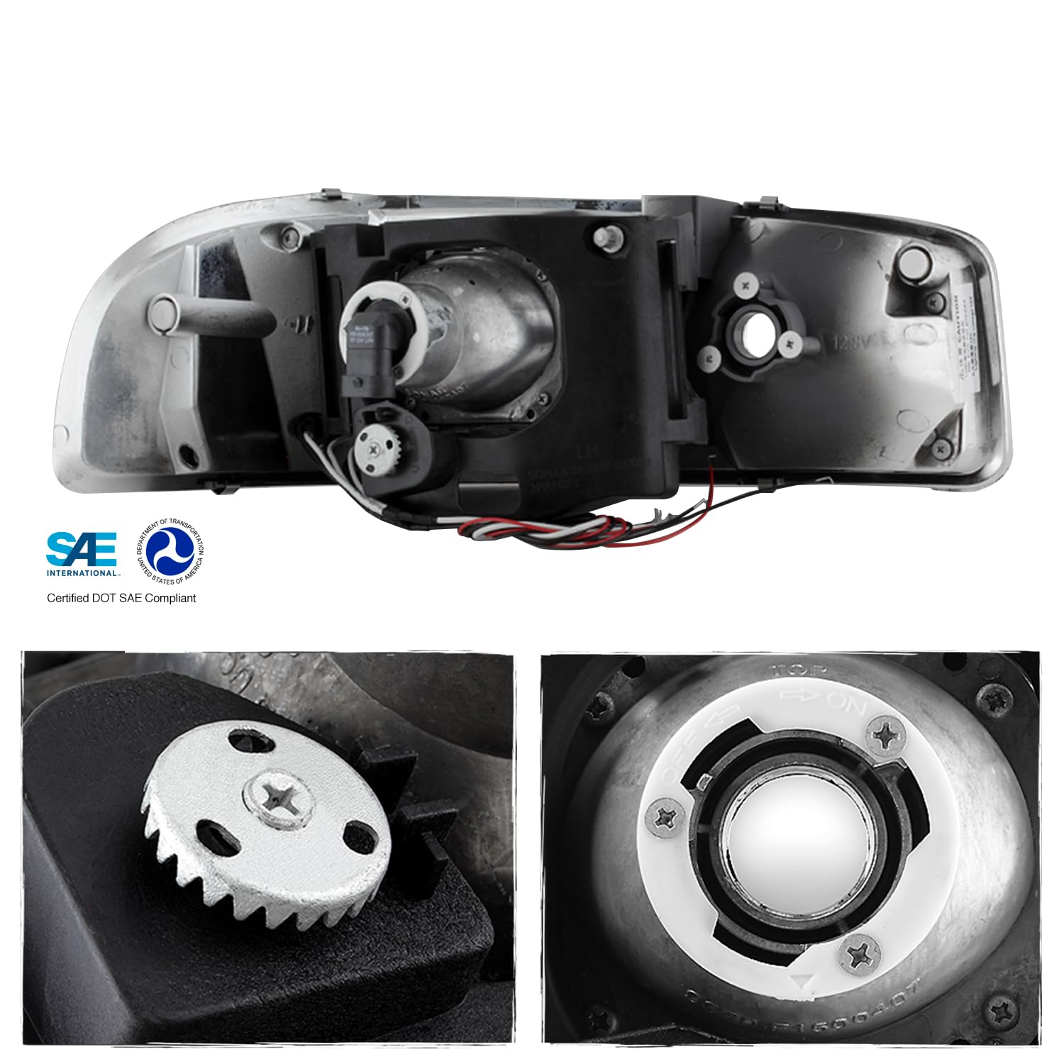 AKKON LED Projector Headlights & Bumper Signal Lights Combo for GMC Sierra Yukon - Durable Replacement with Halo Rings - Perfect for Night Driving & Off-Road Adventures