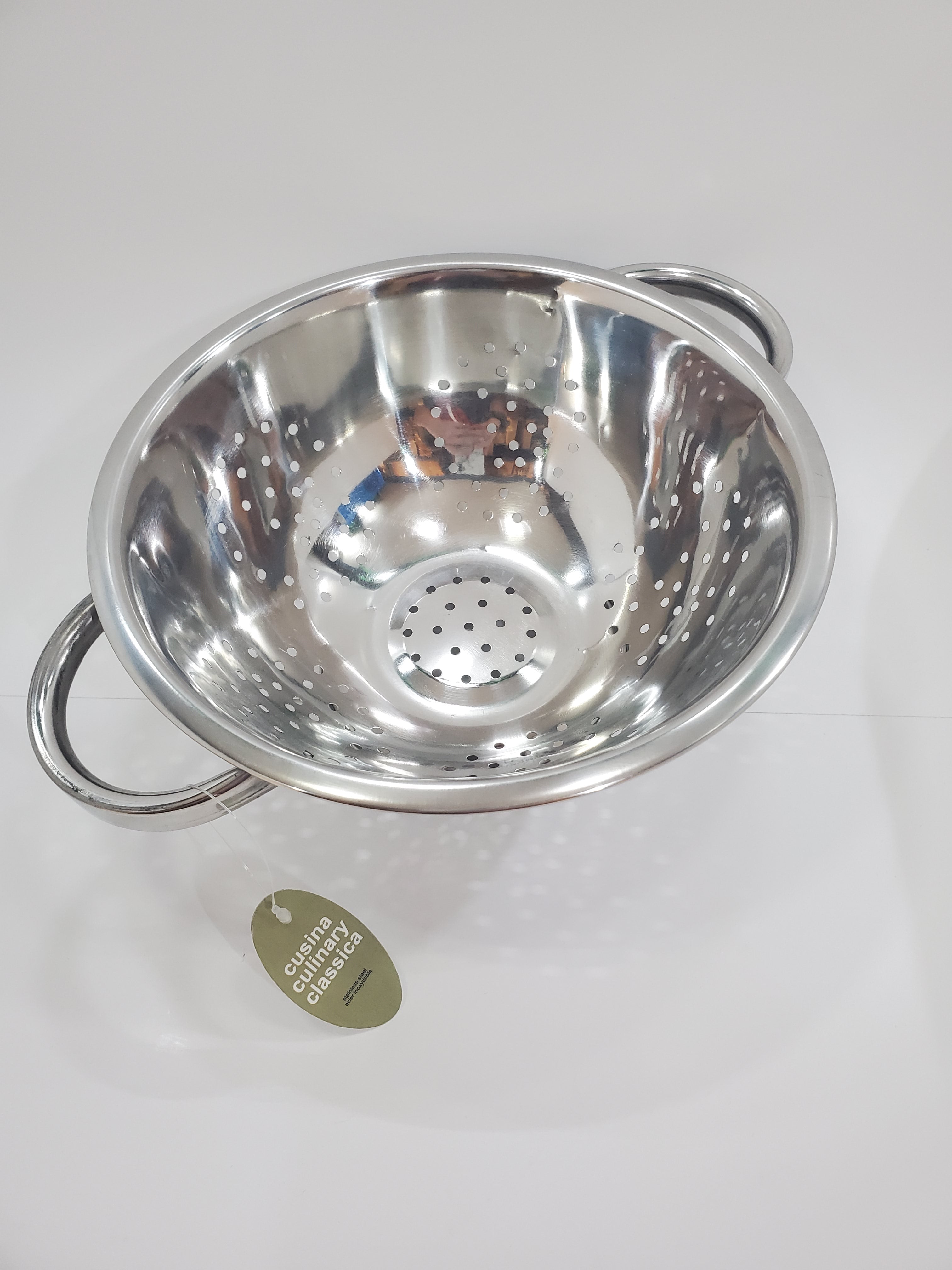 Premium Stainless Steel 3 QT Colander - Durable Kitchen Strainer for Pasta, Vegetables & Fruits - Perfect for Cooking, Washing Produce & Draining Liquids