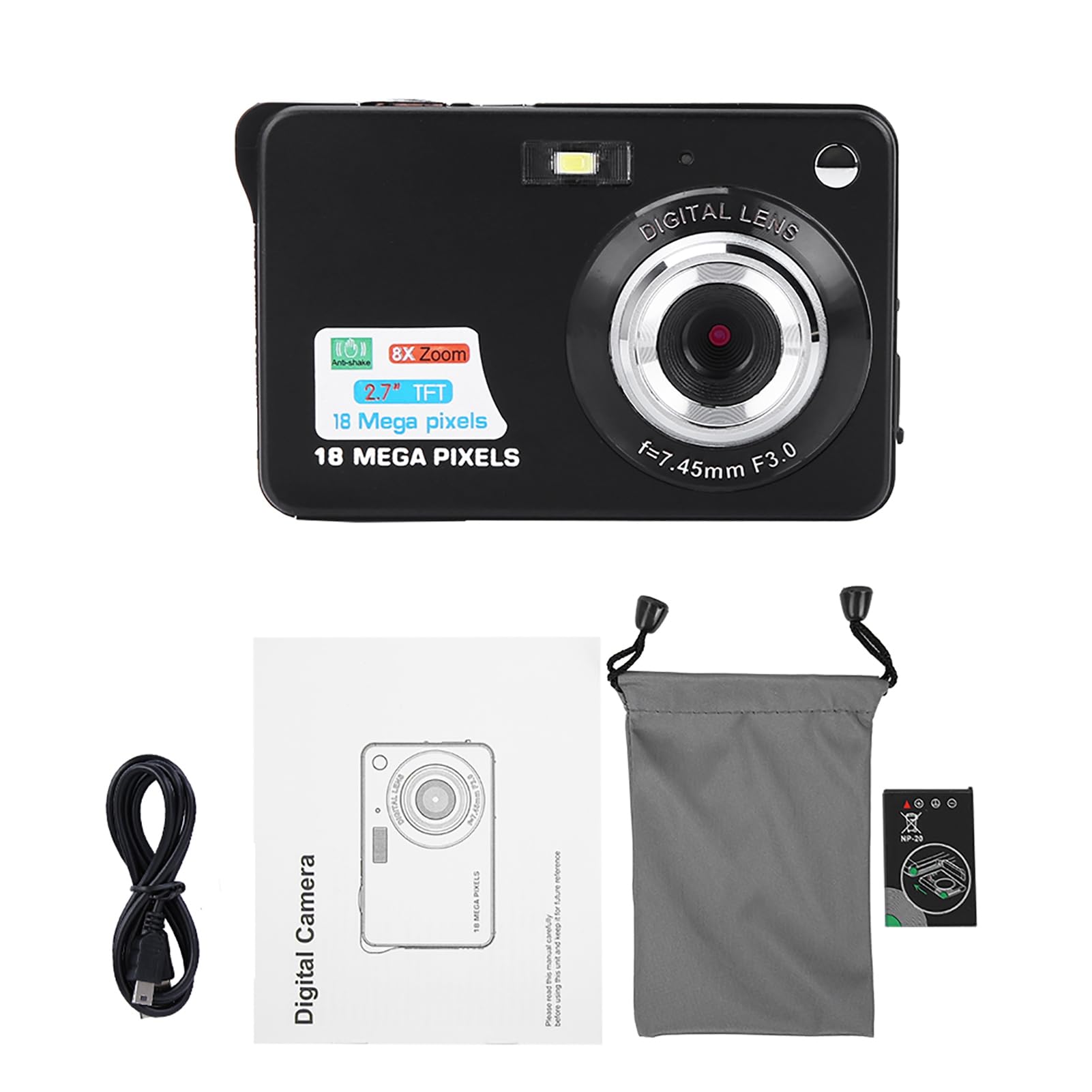 **2.7 Inch Kids Digital Camera - HD Video & Selfie Camera Toy for Children with Rechargeable Battery, Perfect for Birthday Gifts & Travel Adventures (Black)**