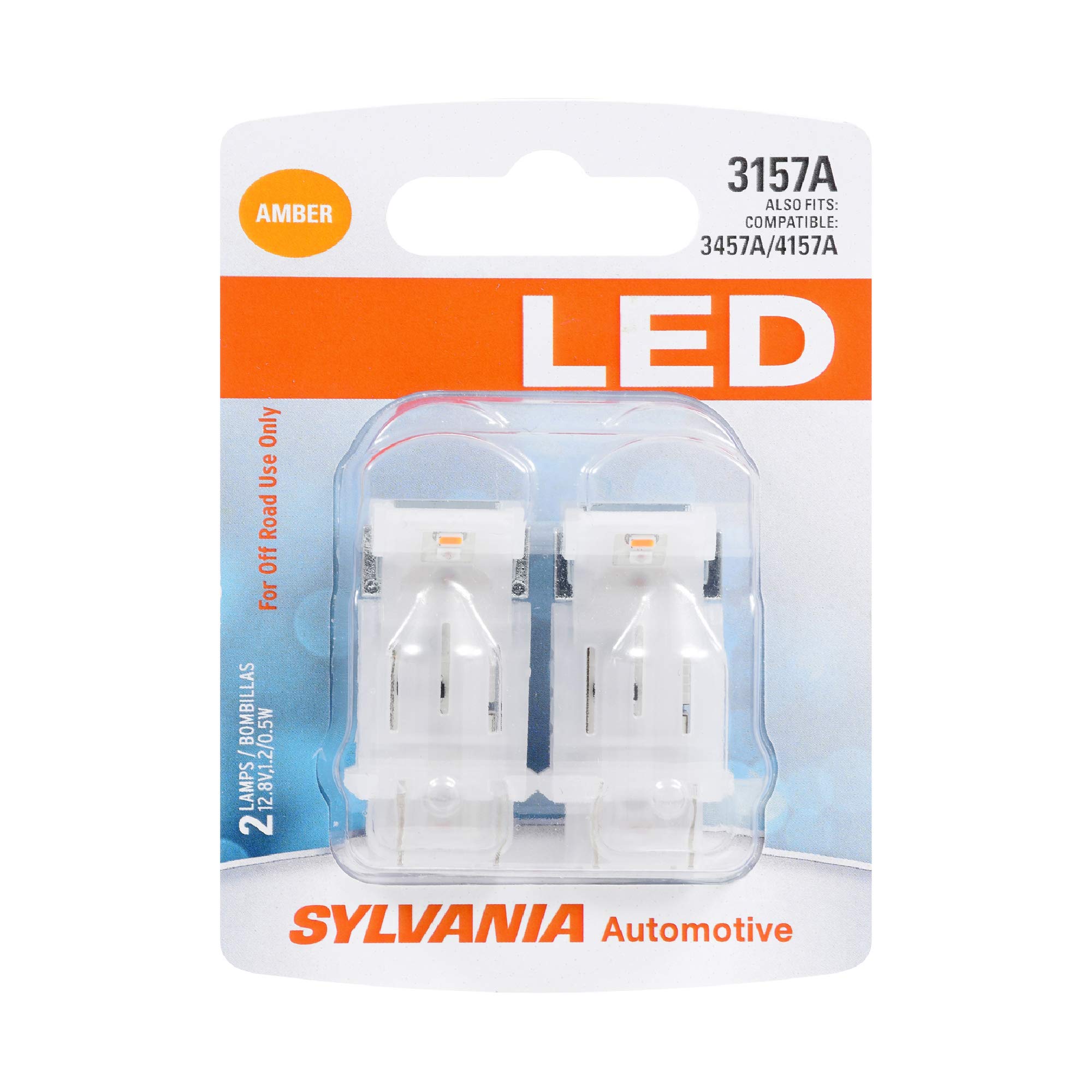 SYLVANIA 3157 LED Amber Bulbs - 2 Pack for Park & Turn Lights