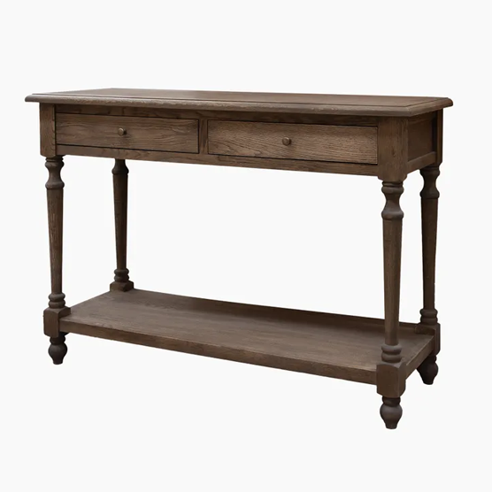 Cooper Console - Vintage Style Wooden TV Stand with Storage Shelves for Living Room, Bedroom & Home Theater Setup