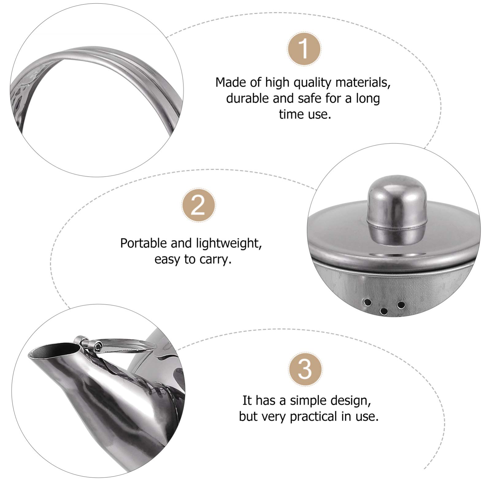 DOITOOL Stainless Steel Whistling Tea Kettle with Mesh Filter - 1.5L Stovetop Teapot for Boiling Water, Silver - Perfect for Home, Office & Camping Use