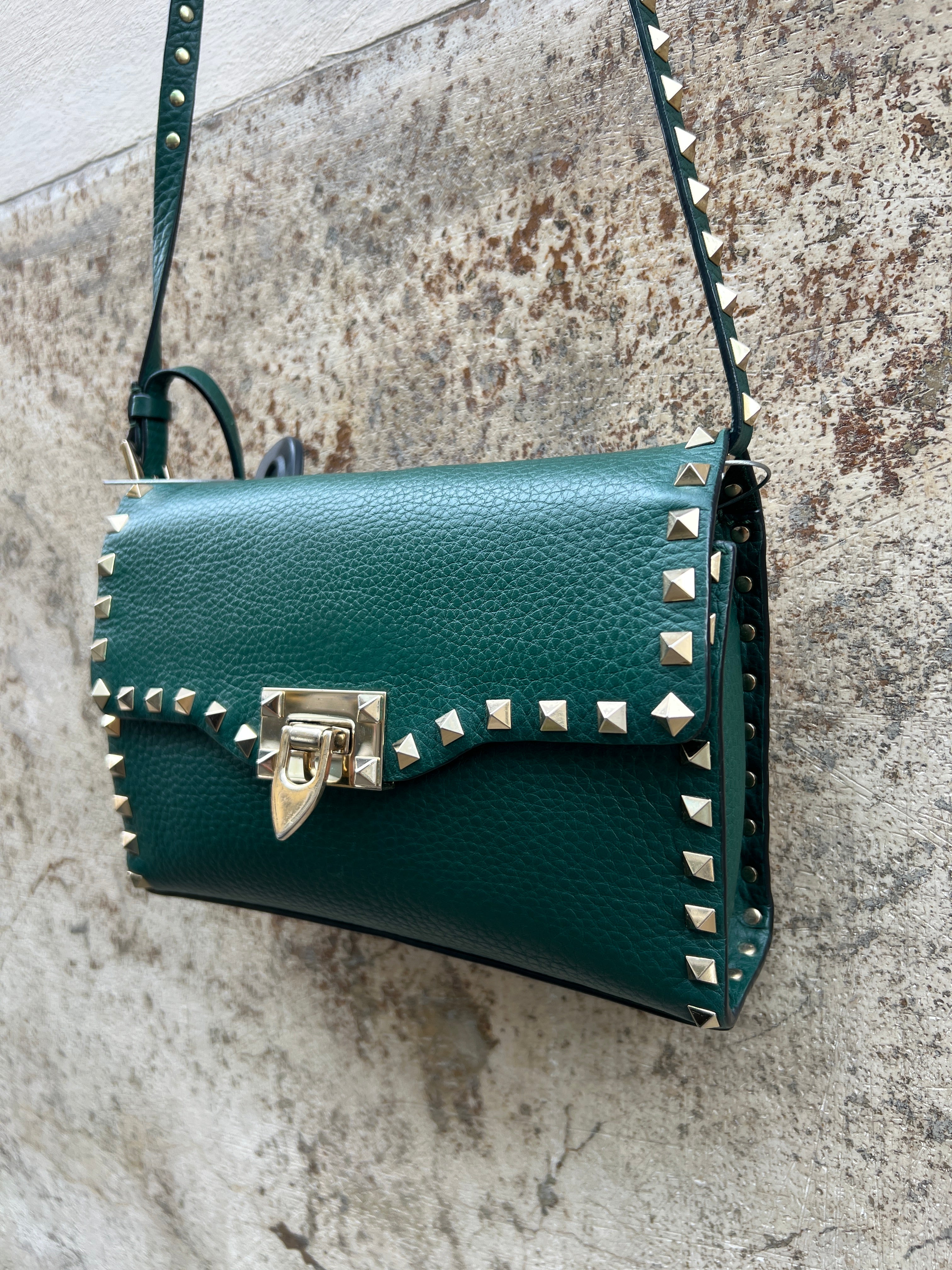 Vantino Studded Crossbody Bag in Green | Stylish Leather Shoulder Bag for Women | Perfect for Parties, Work & Everyday Use