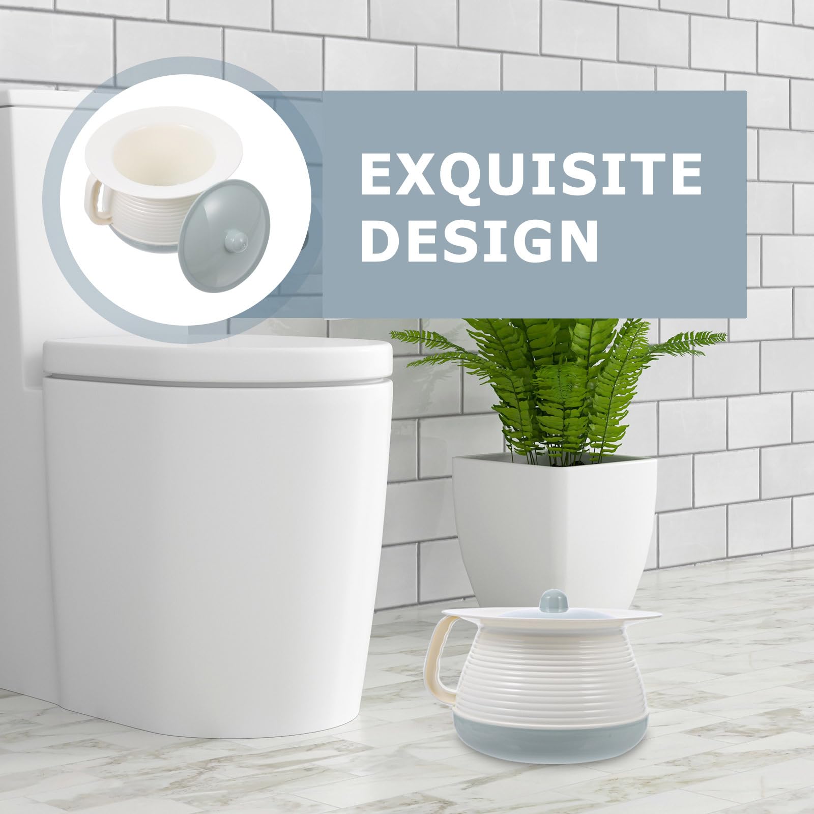 Baluue Plastic Chamber Pot with Lid - Odor-Proof Urinal Bottle for Elderly, Adults & Pregnant Women - Portable Spittoon & Bedside Urine Pot for Home, Hospital & Travel Use