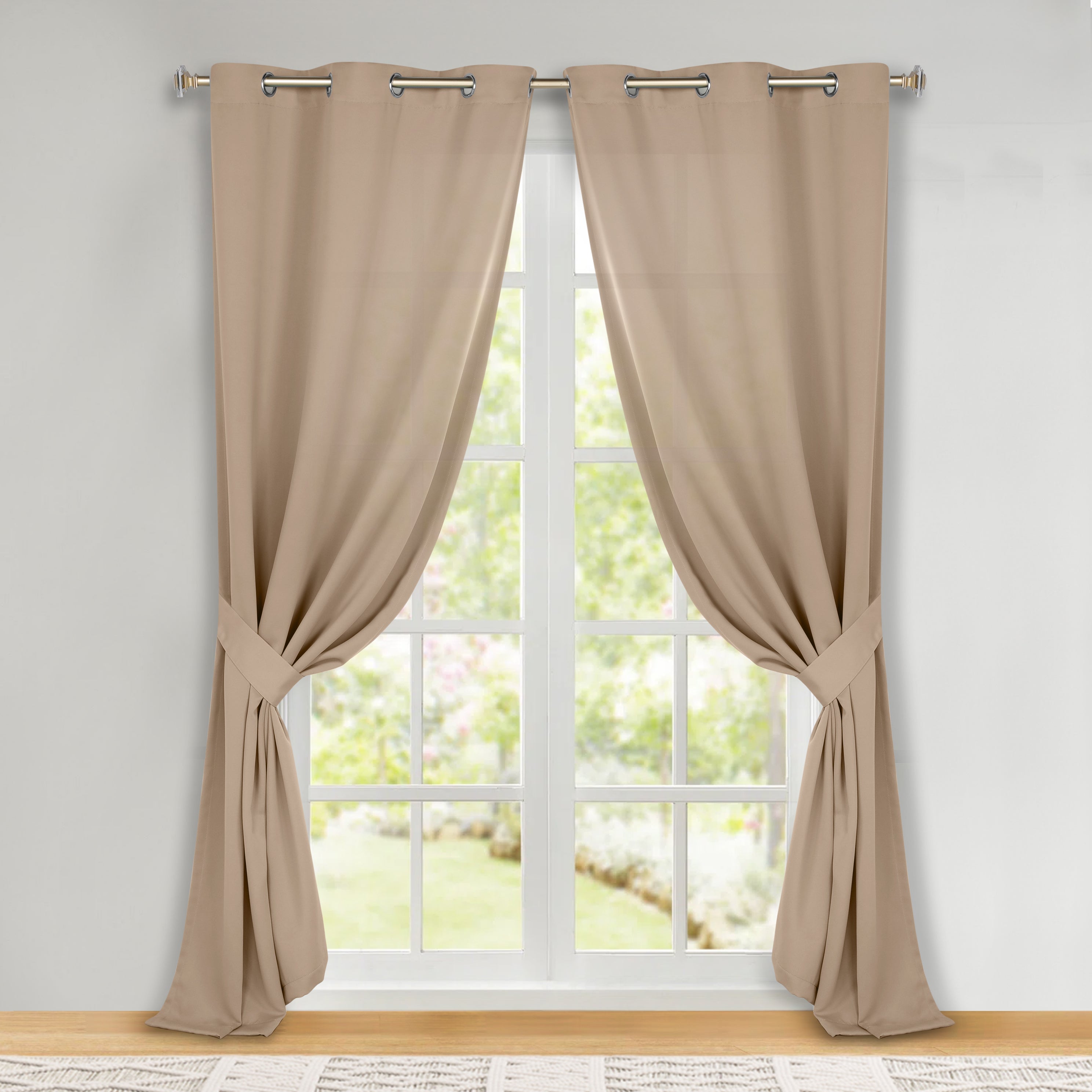 Blackout Curtains Set of 2 - 100% Room Darkening, Machine Washable & Noise Reducing for Bedroom, Nursery & Home Theater - Solid Color Thermal Insulated Drapes for Better Sleep & Energy Efficiency