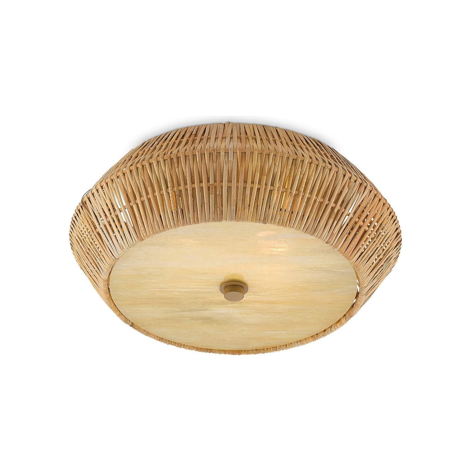 Antibes Natural Flush Mount Ceiling Light - Modern Farmhouse Lighting Fixture for Bedroom, Living Room & Kitchen | Energy Efficient LED Indoor Light