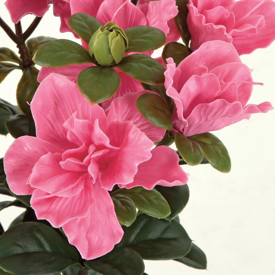 UV-Resistant Outdoor Artificial Azalea Flower Bush - Pink (Pack of 6) | Faux Garden Decor for Patio, Yard & Landscaping | Weatherproof Home & Commercial Use