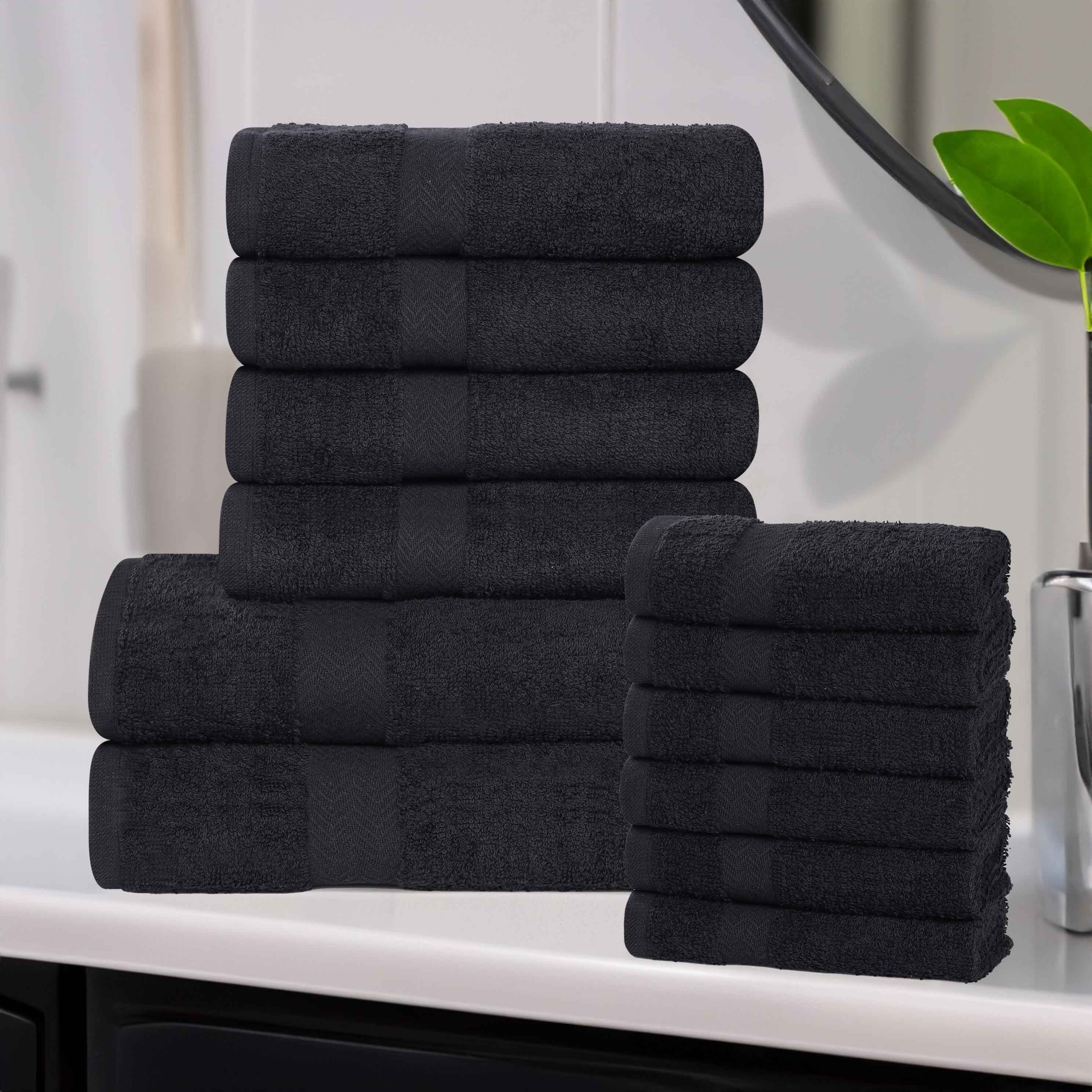 Franklin 100% Cotton Eco-Friendly Bath Towel Set - 12 Piece Soft Absorbent Towels for Bathroom, Spa & Gym Use