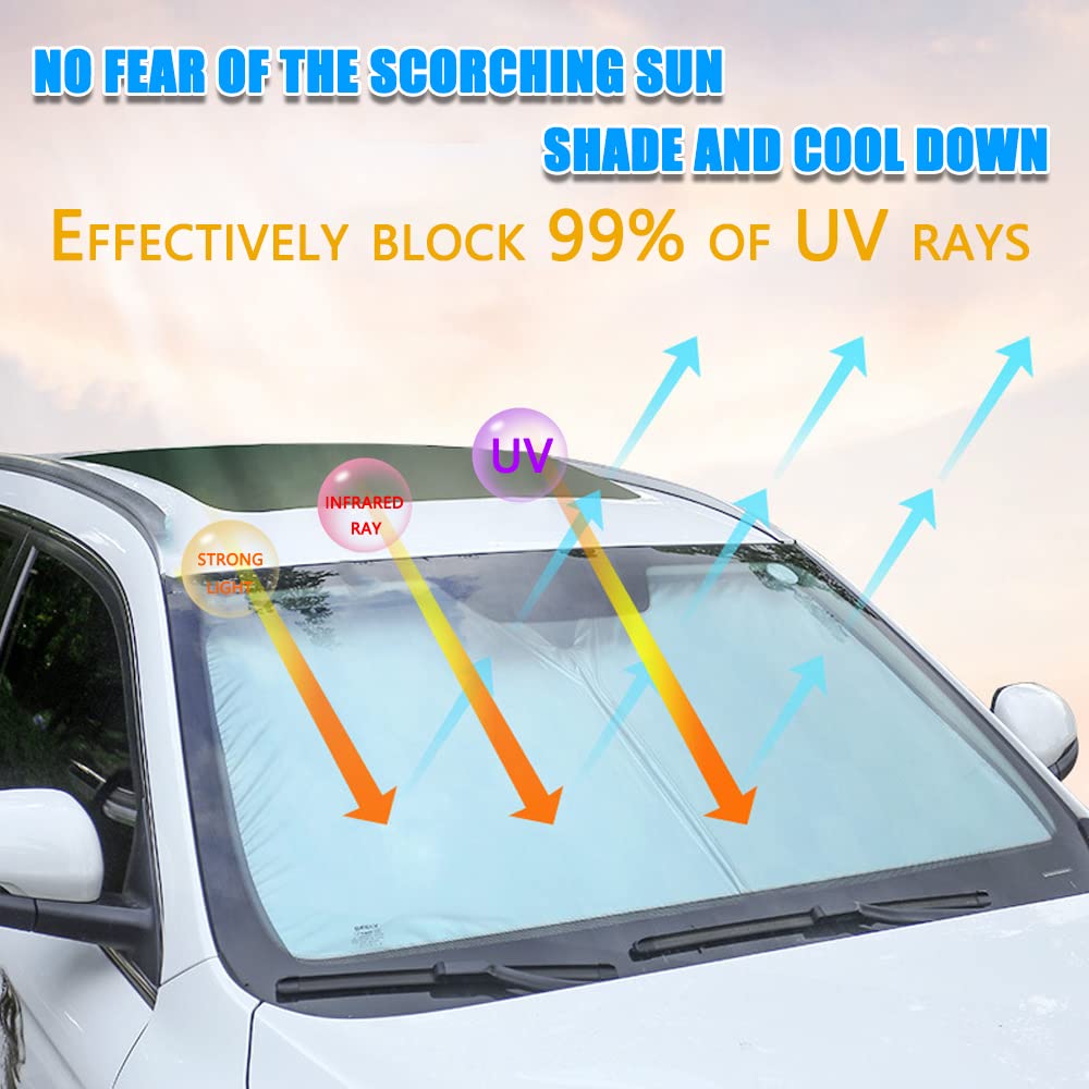 Custom Fit 2014-2017 Honda Accord Foldable Windshield Sun Shade - UV Protection Car Sun Visor, Heat & Glare Reducer for Cooler Interior (Silver) | Perfect for Summer Parking & Road Trips