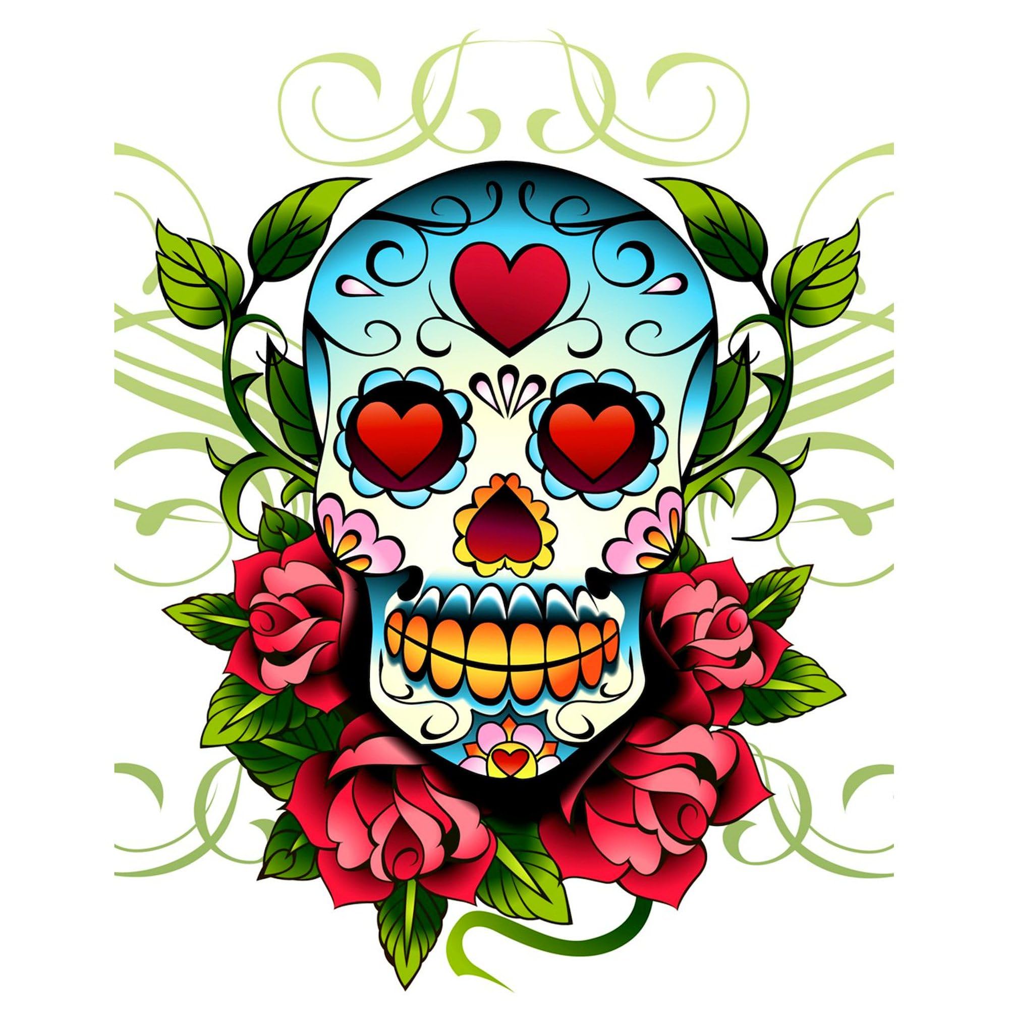 Sugar Skull Car Decal - Durable Vinyl Bumper Sticker for Cars, Laptops & Windows - Mexican Day of the Dead Decor - Perfect for Halloween, Dia de los Muertos & Car Accessories