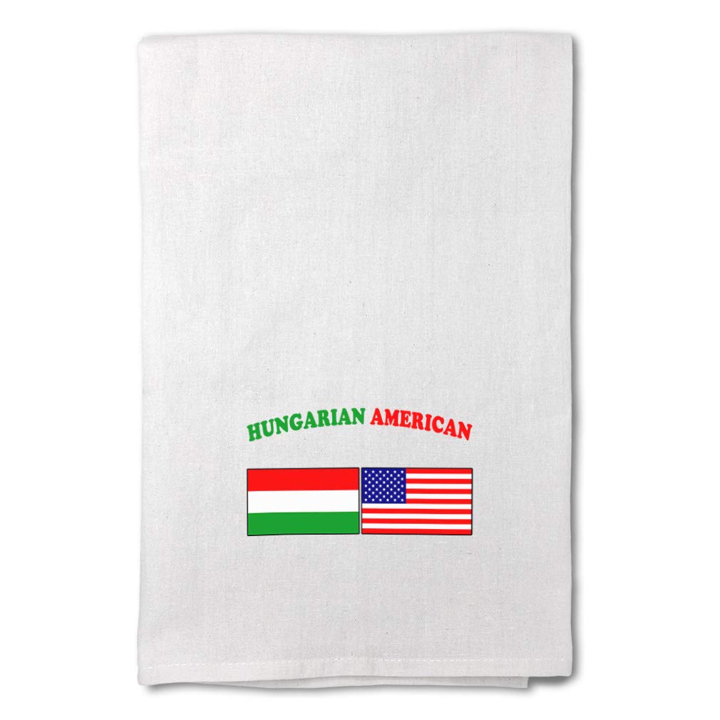 Custom Printed Hungarian & American Flag Flour Sack Kitchen Towels - Dish Drying, Cleaning & Decor for Home & Restaurant Use