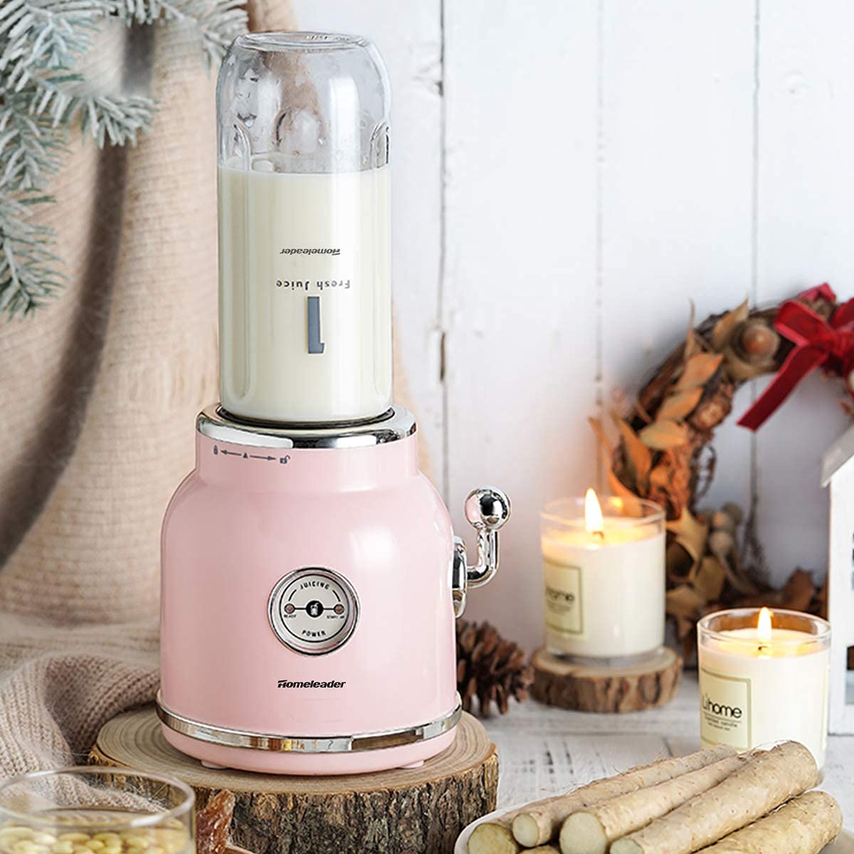 Homeleader 600W Personal Blender for Smoothies & Protein Shakes - 21oz Portable Blender with 6 Stainless Steel Blades, Travel Cup & Leakproof Lid - Perfect for Gym, Office & Outdoor Adventures (Pink)