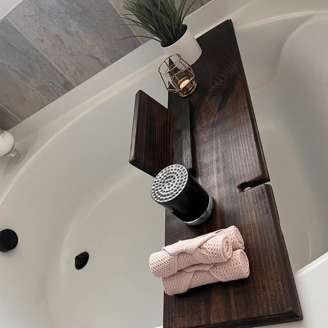 Premium Bathtub Caddy Tray with Adjustable Design - Bamboo Bath Organizer for Books, Wine & Spa Essentials - Perfect for Relaxing Bath Time & Home Spa Experience