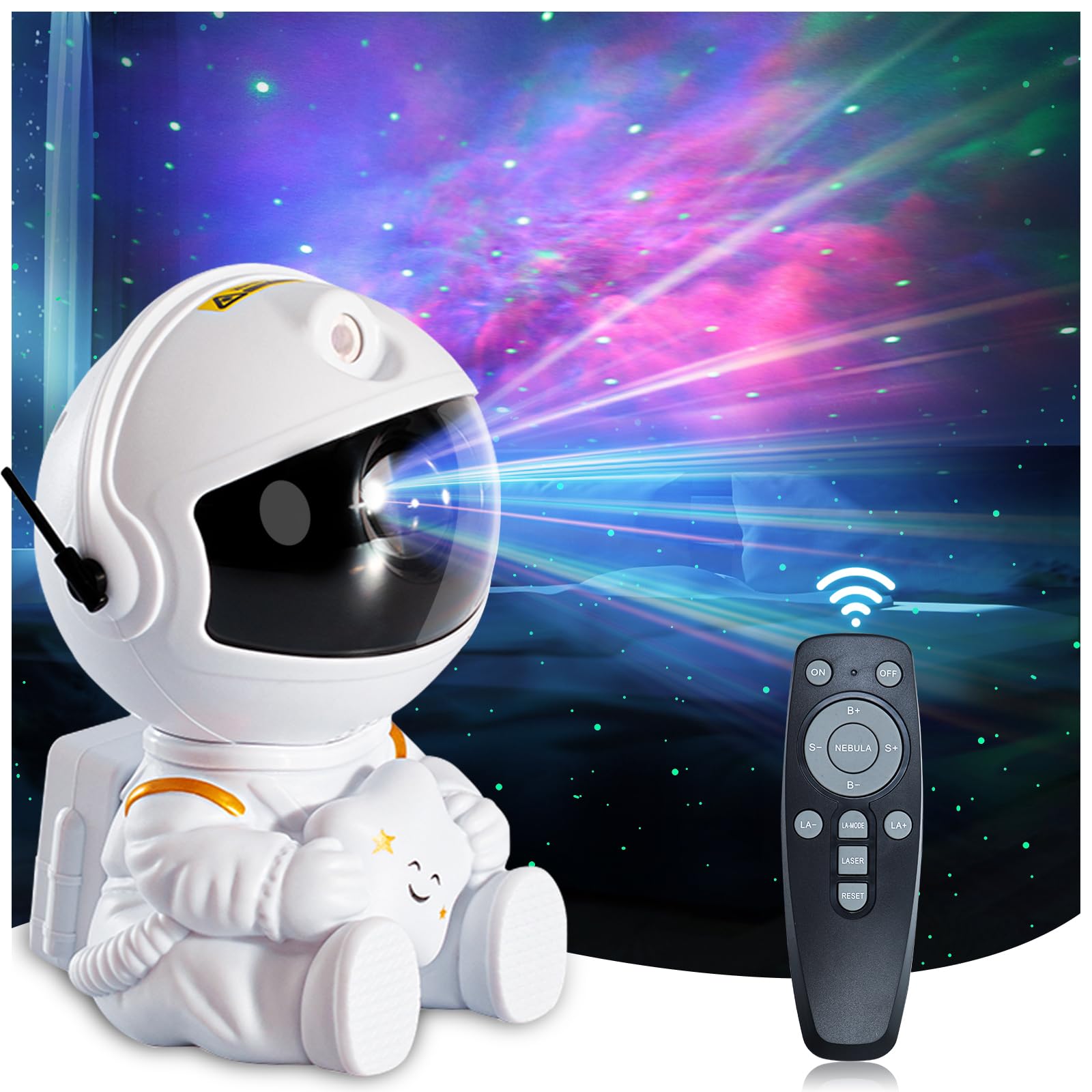 Astronaut Galaxy Projector Night Light with Remote Control - Starry Sky & Nebula Projector for Kids Bedroom, Gaming Room, Home Theater - Perfect for Sleep Aid, Relaxation, Parties & Ceiling Decor