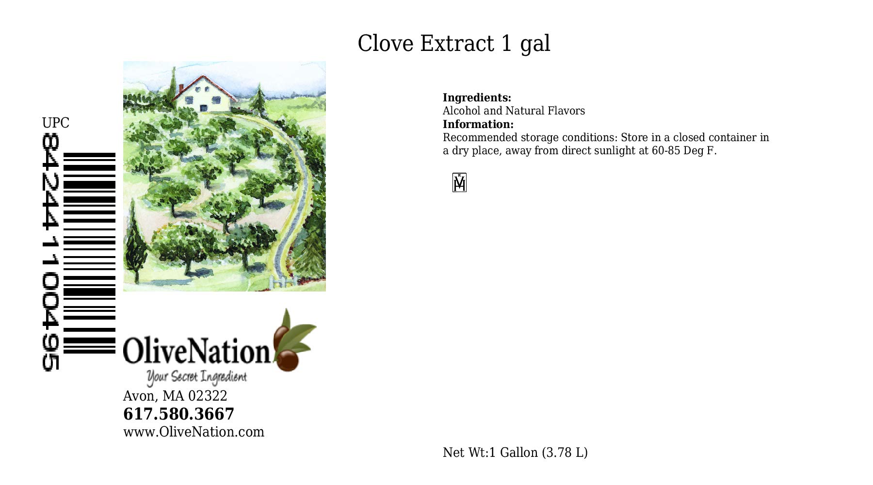 OliveNation Pure Clove Extract - 1 Gallon | Kosher, Gluten Free, Sugar Free | Enhances Cakes, Cookies, Brownies, Frostings & Homemade Ice Cream | Perfect for Baking, Desserts & Holiday Recipes