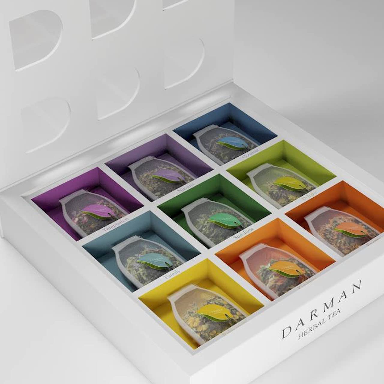 Organic Herbal Tea Gift Set - 27 Tea Bags | DARMAN Premium Herbal Blends for Relaxation & Wellness | Perfect for Gifting, Home & Office Use