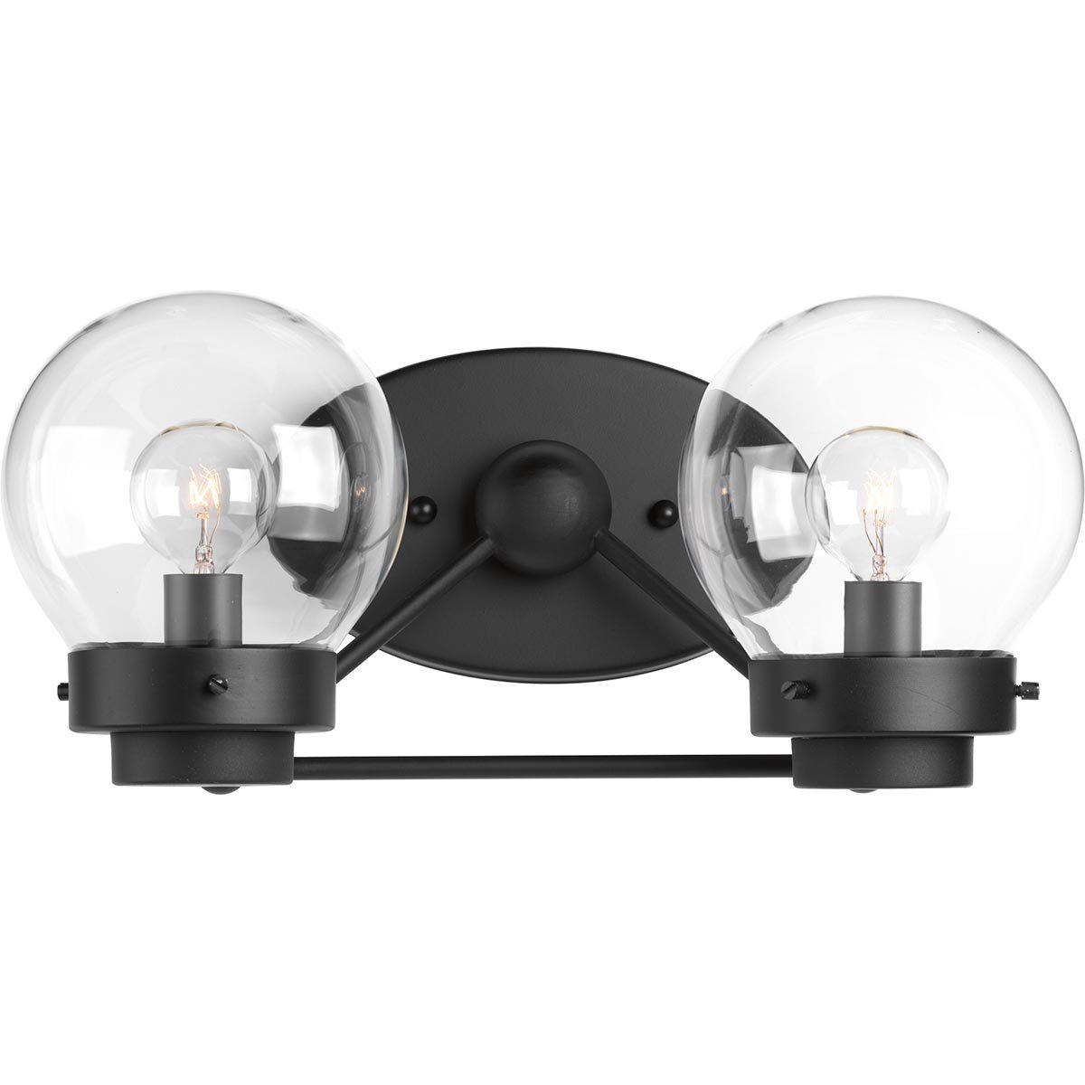 Progress Lighting P300113-031 Modern Black Bathroom Vanity Light Fixture - Perfect for Bathroom, Powder Room & Dressing Area Lighting