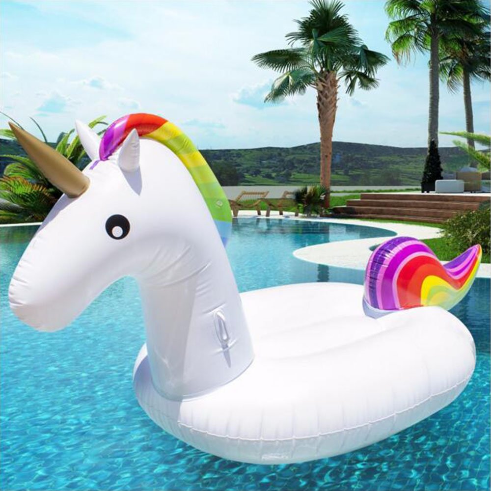 **Topind Giant Inflatable Unicorn Float - Rainbow Pool Lounge Raft for Kids & Adults, PVC Swim Ring, Summer Water Toy for Swimming Pools, Lakes & Beach Parties**