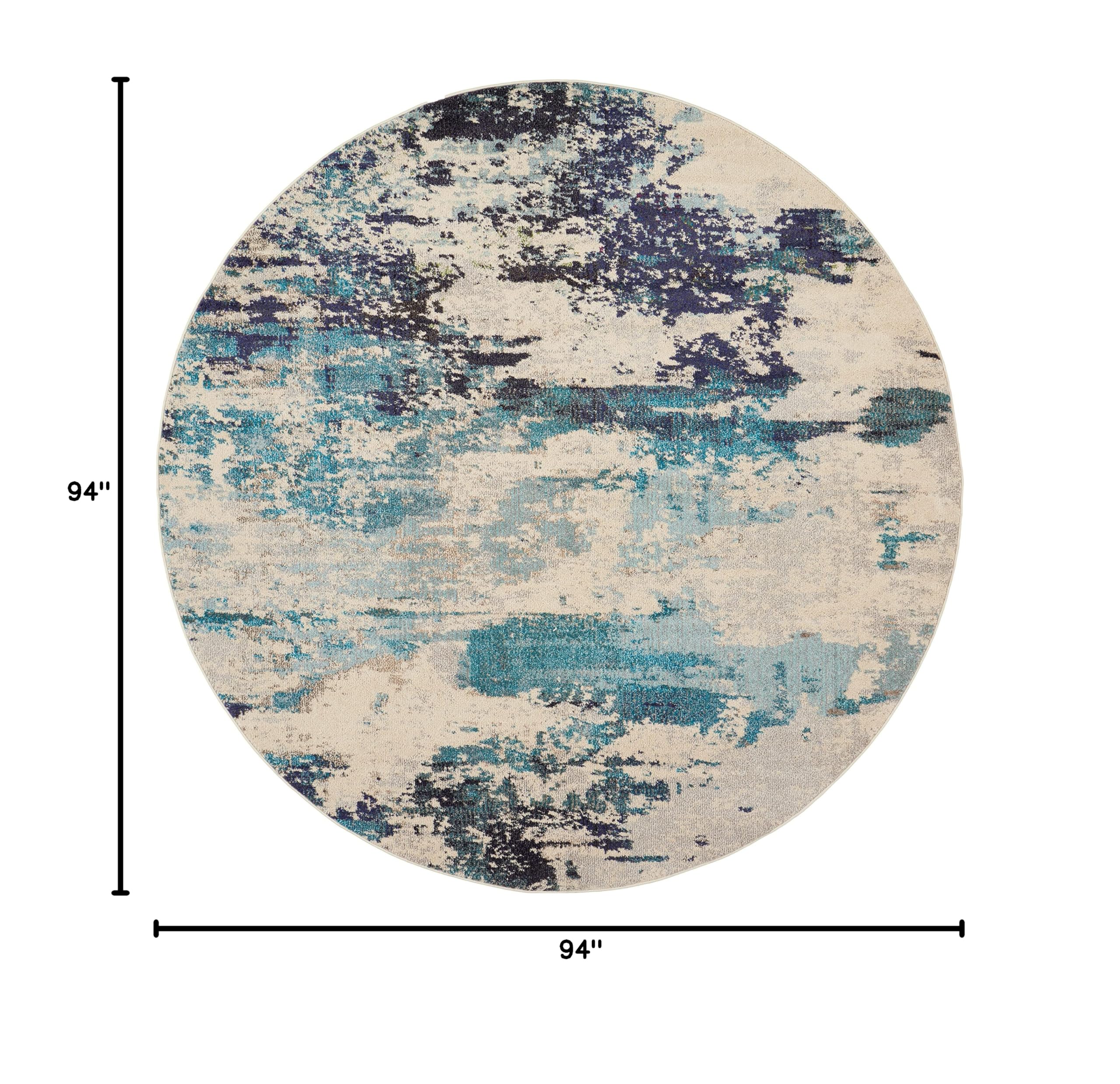 Nourison Celestial Modern Abstract Ivory/Teal Blue 7'10