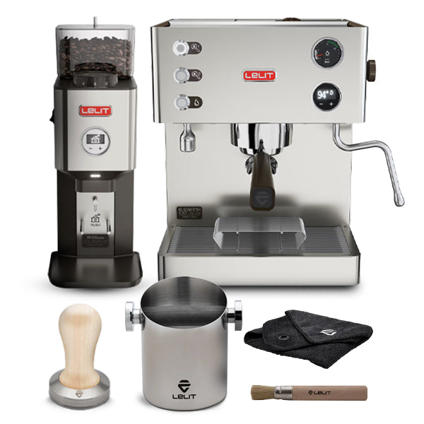 Lelit Elizabeth & Lelit William Espresso Machine Bundle - Professional Coffee Maker Set for Home Baristas & Coffee Shops | Perfect for Espresso Lovers & Cafe Businesses