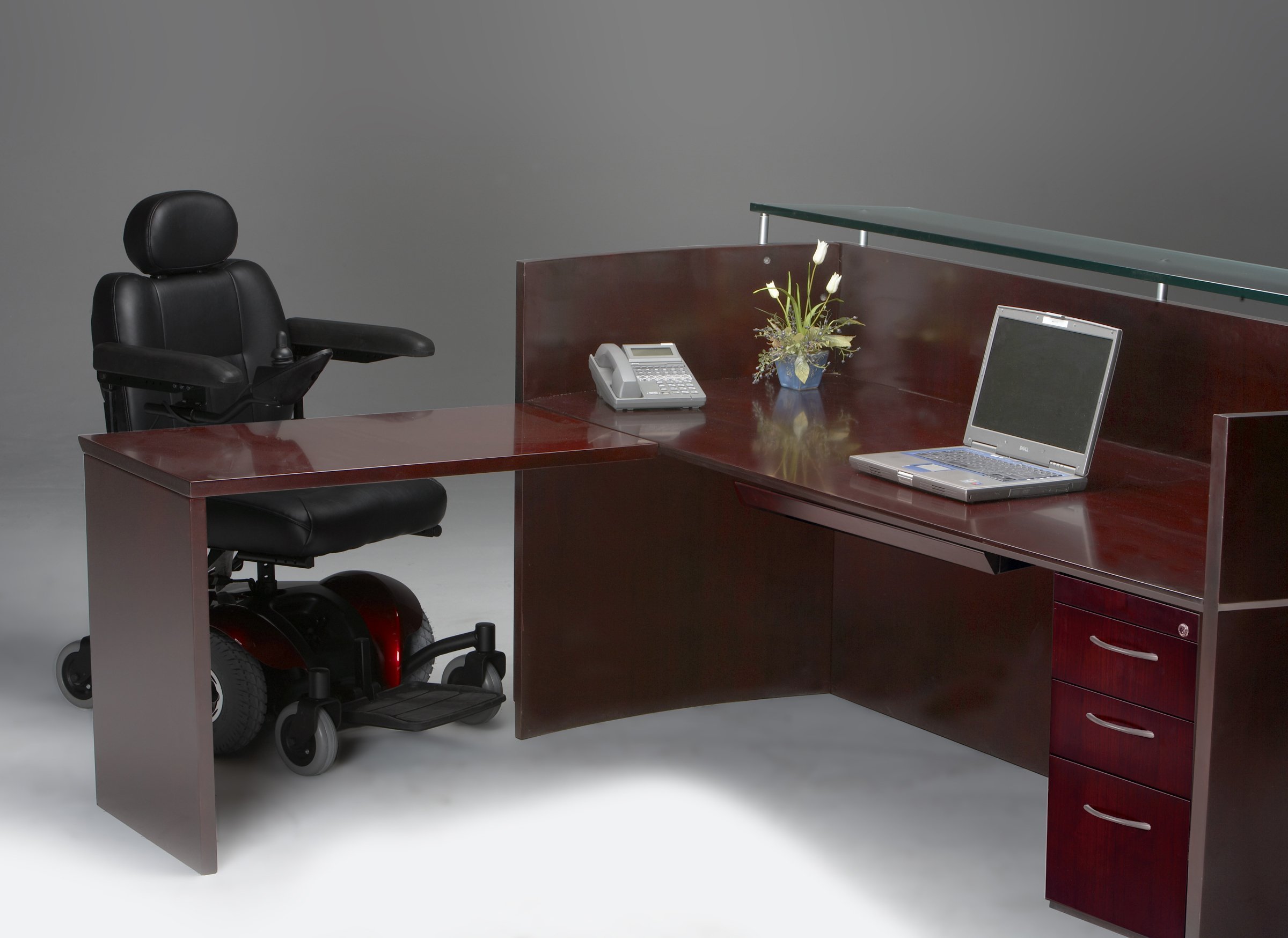 Mayline Napoli Series Reception Desk with 1-Box/Box/File Pedestals - Modern Office Furniture for Reception Areas, Lobby & Waiting Rooms