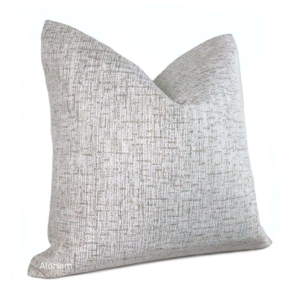 Elliot White Oatmeal Textured Chenille Pillow Cover - Soft Decorative Throw Pillow Case for Sofa, Bed & Couch - Home Decor Accent for Living Room, Bedroom & Nursery