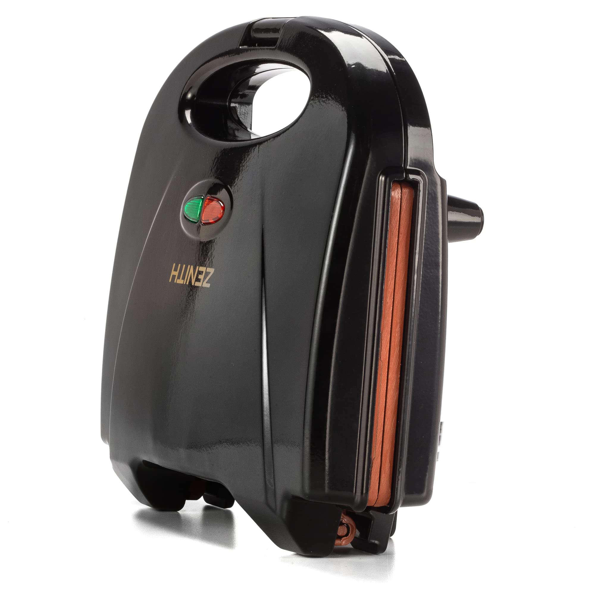 Zenith Electric Waffle Maker with Non-Stick Copper Plates - Compact Indoor Grill for Belgian, Classic & Bubble Waffles - Perfect for Breakfast, Brunch & Family Gatherings (Black/Copper)