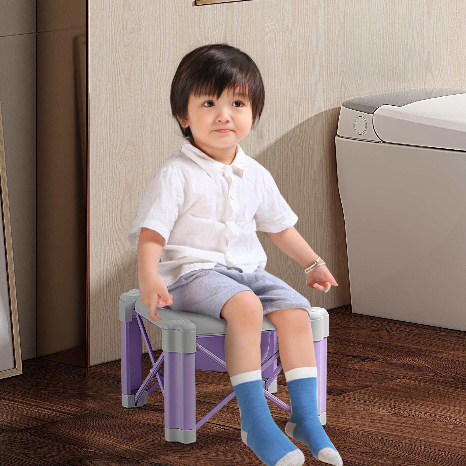 Portable Travel Potty for Toddlers - Foldable Potty Training Seat with Carry Bag | Kids Toilet Chair for Home, Car & Outdoor Use | Compact & Lightweight for Camping, Road Trips & Airplane Travel