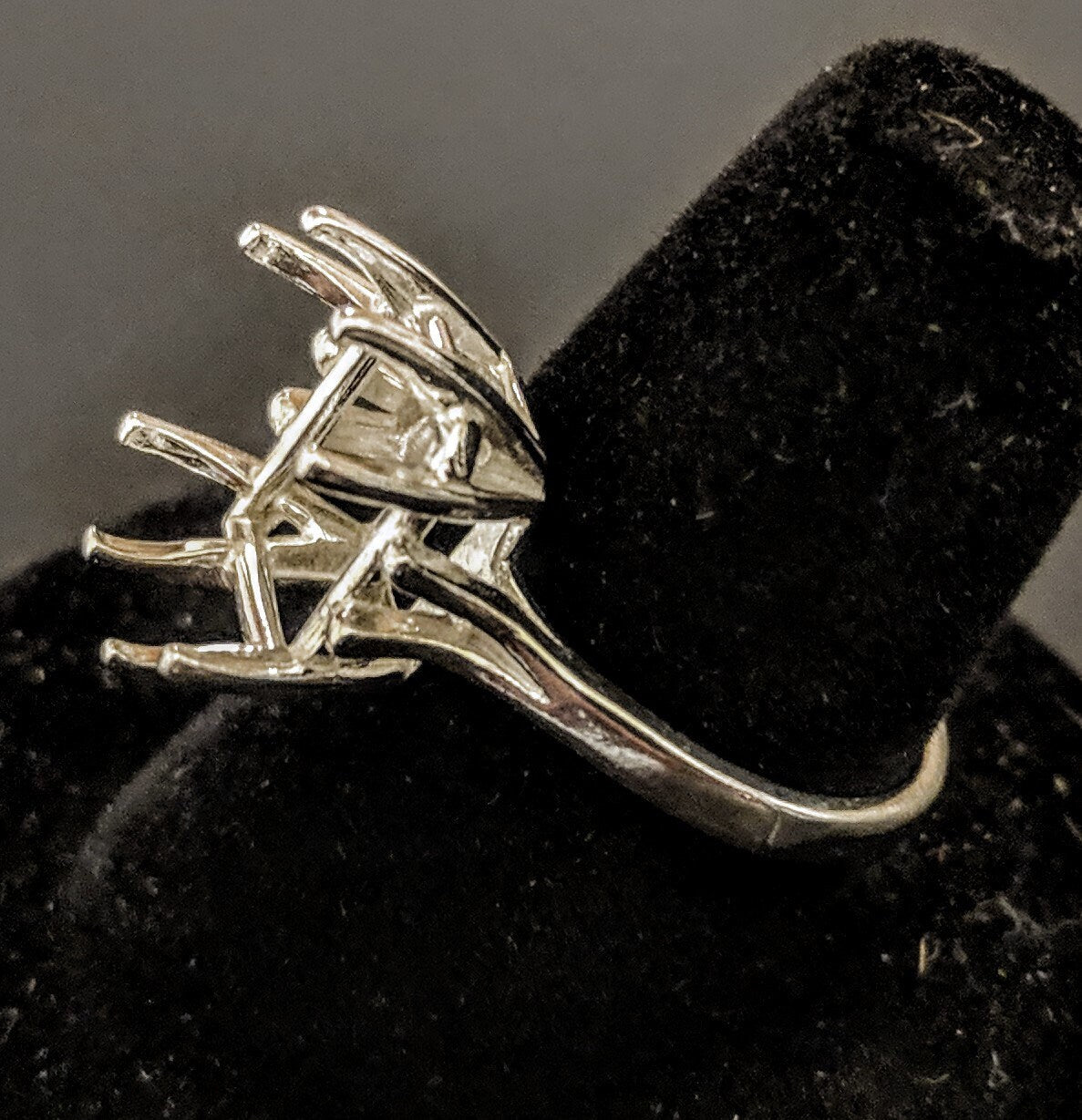Solid Sterling Silver or 14kt Gold Emerald Cut Pre-Notched Blank Ring Setting - Size 7 (12x10mm or 16x12mm) - Perfect for Engagement Rings, Wedding Bands & Jewelry Making