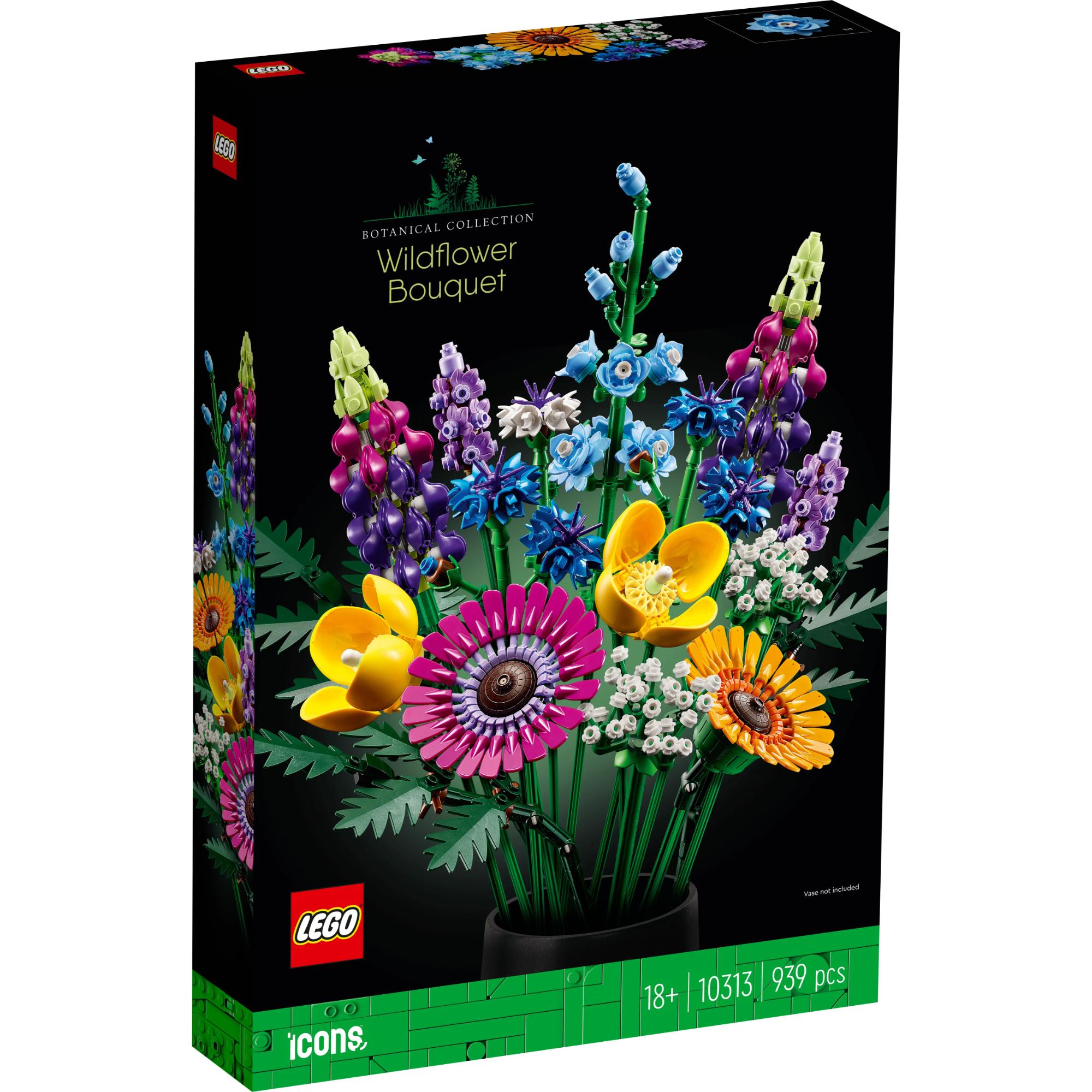 LEGO Icons Wildflower Bouquet Building Set (10313) - Creative Floral DIY Kit for Home Decor, Gift & Relaxation