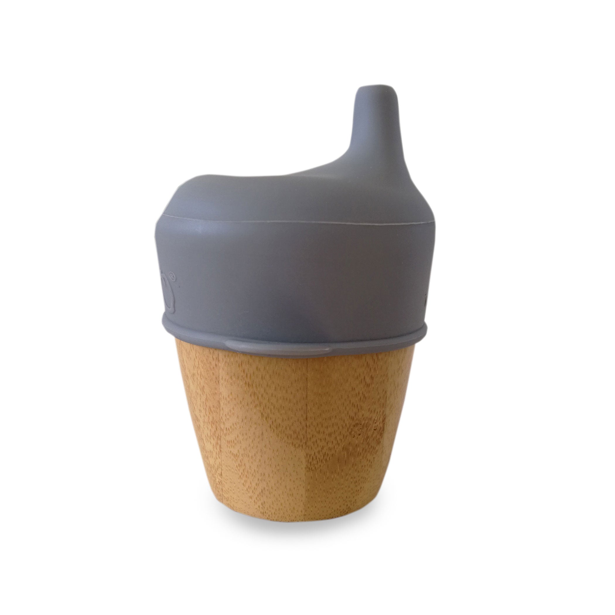 Eco-Friendly Plum Bamboo & Silicone Sippy Cup for Toddlers - BPA-Free, Leak-Proof, Easy-Grip - Perfect for Home, Travel & Daycare Use (Grey)