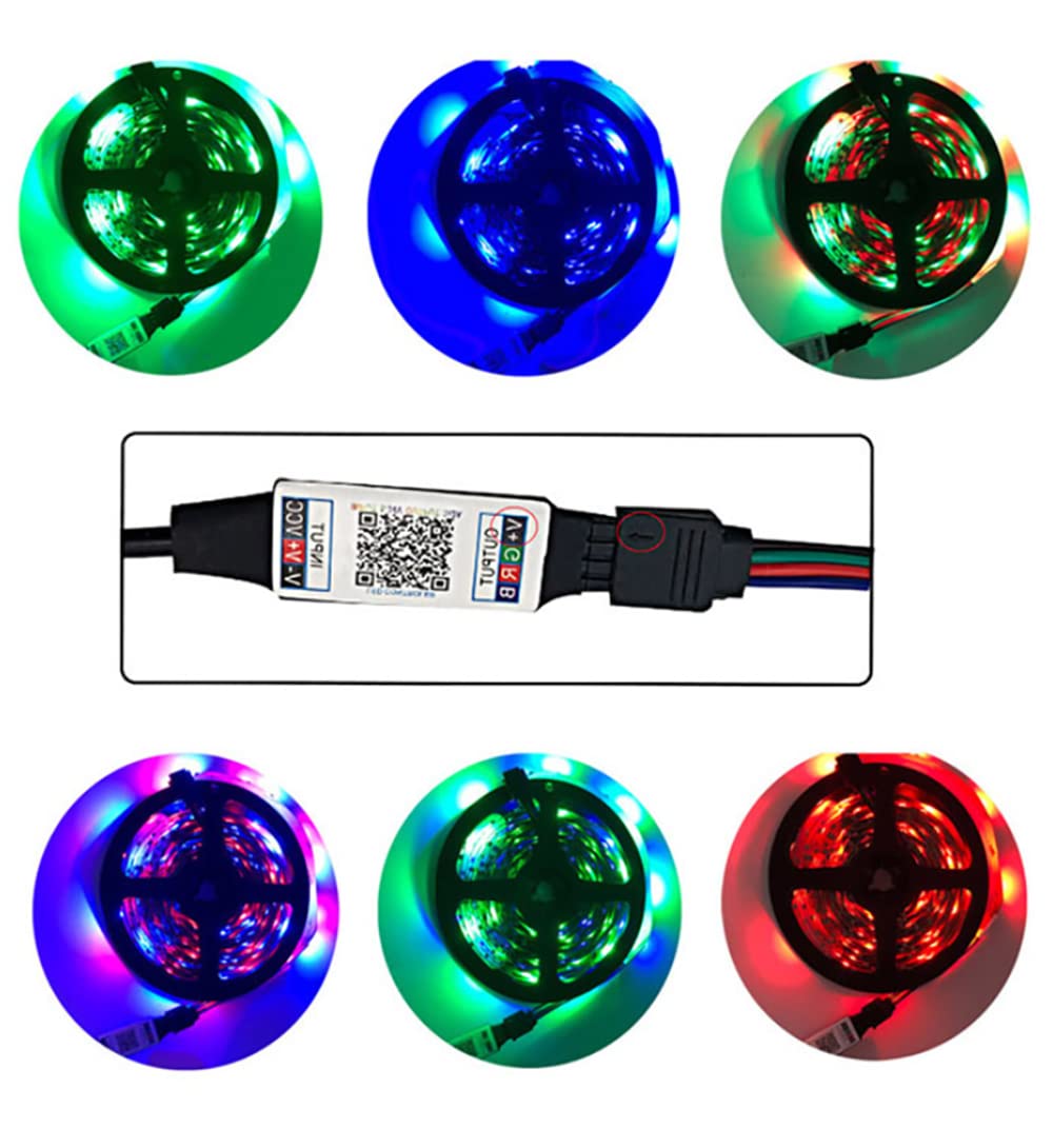 Mini RGB Bluetooth Controller USB 5V - Wireless Music Sync LED Light Strip Controller for Smart Home, Party & Gaming Room Decor