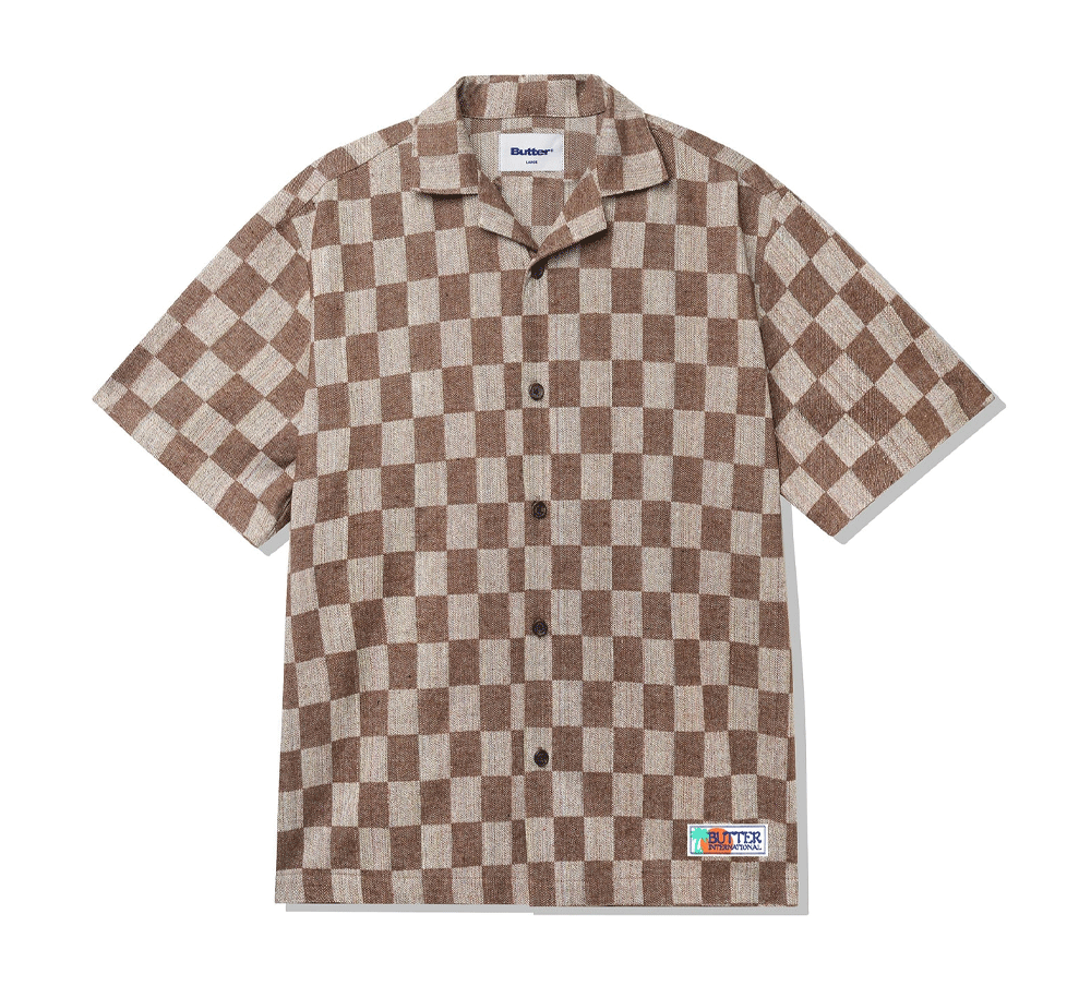 Checker Vacation Short Sleeve Shirt for Men - Casual Summer Hawaiian Style Button Down Shirt - Perfect for Beach, Party, and Outdoor Activities