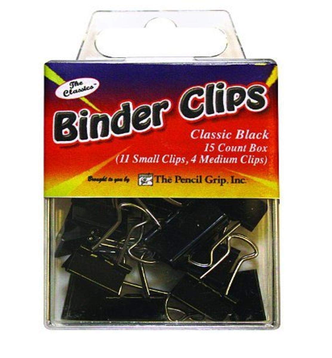 The Pencil Grip The Classics Binder Clips - 90-Pack Small & Medium Black/Silver Paper Clips for Office, School & Home Organization (6 Boxes, TPG-18106) - Perfect for Documents, Files & DIY Projects