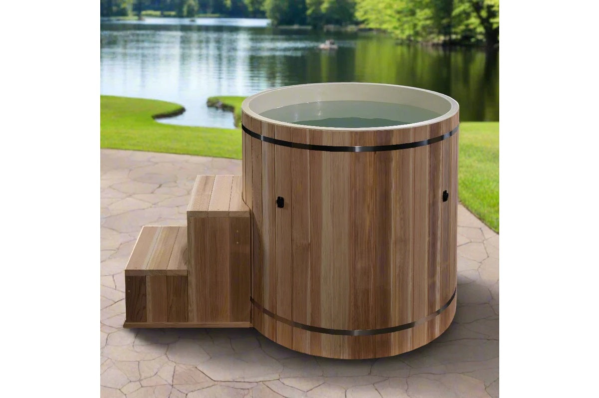 Premium Cold Plunge Barrel - Pacific Cedar Wood Ice Bath Tub for Athletes & Recovery - Perfect for Post-Workout, Muscle Recovery & Hydrotherapy at Home