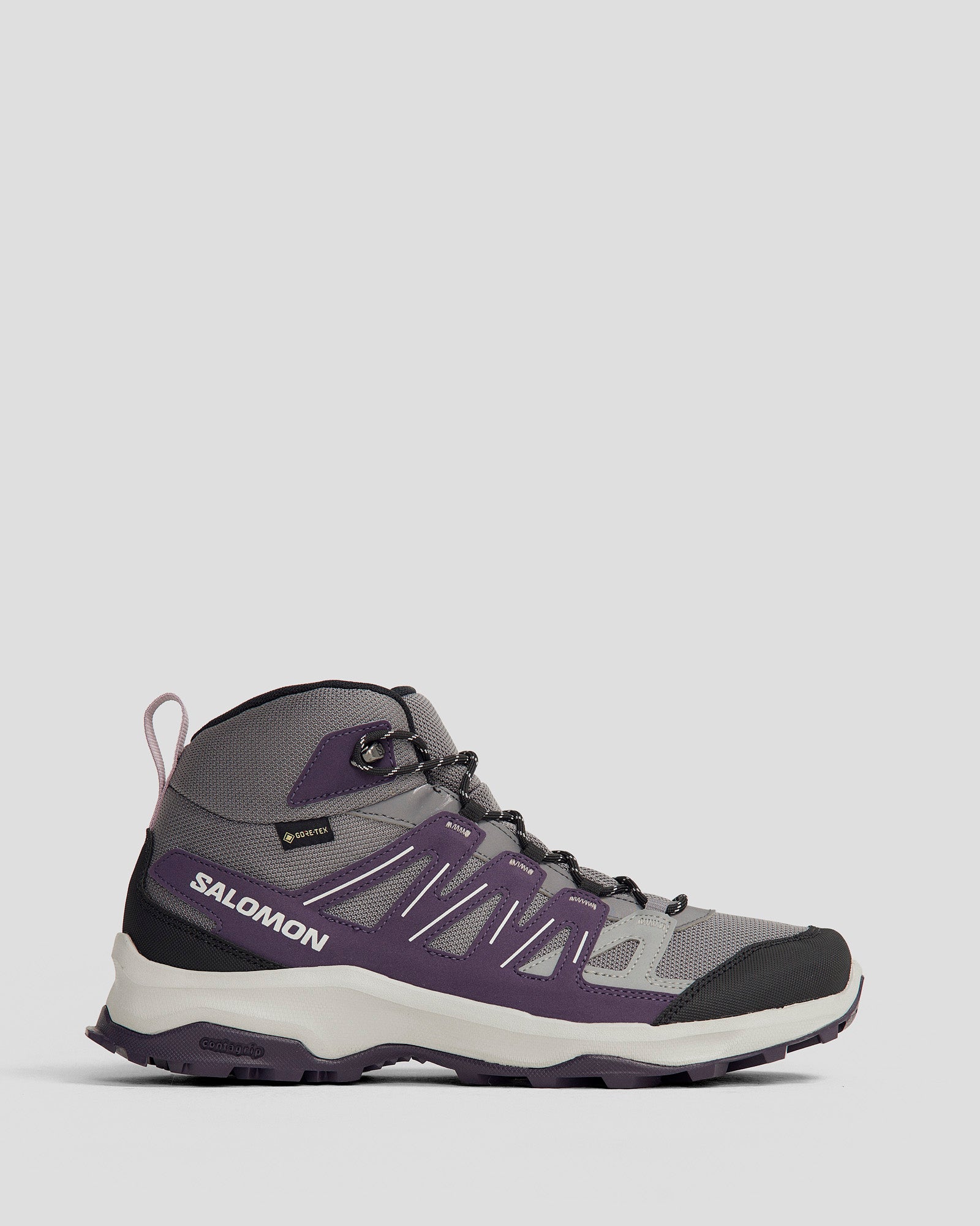 Women's Salomon Grivola Mid Waterproof Hiking Boots - Lightweight & Durable for Outdoor Adventures (Qush/Night/Quail) - Perfect for Trail Hiking, Camping & Mountain Climbing