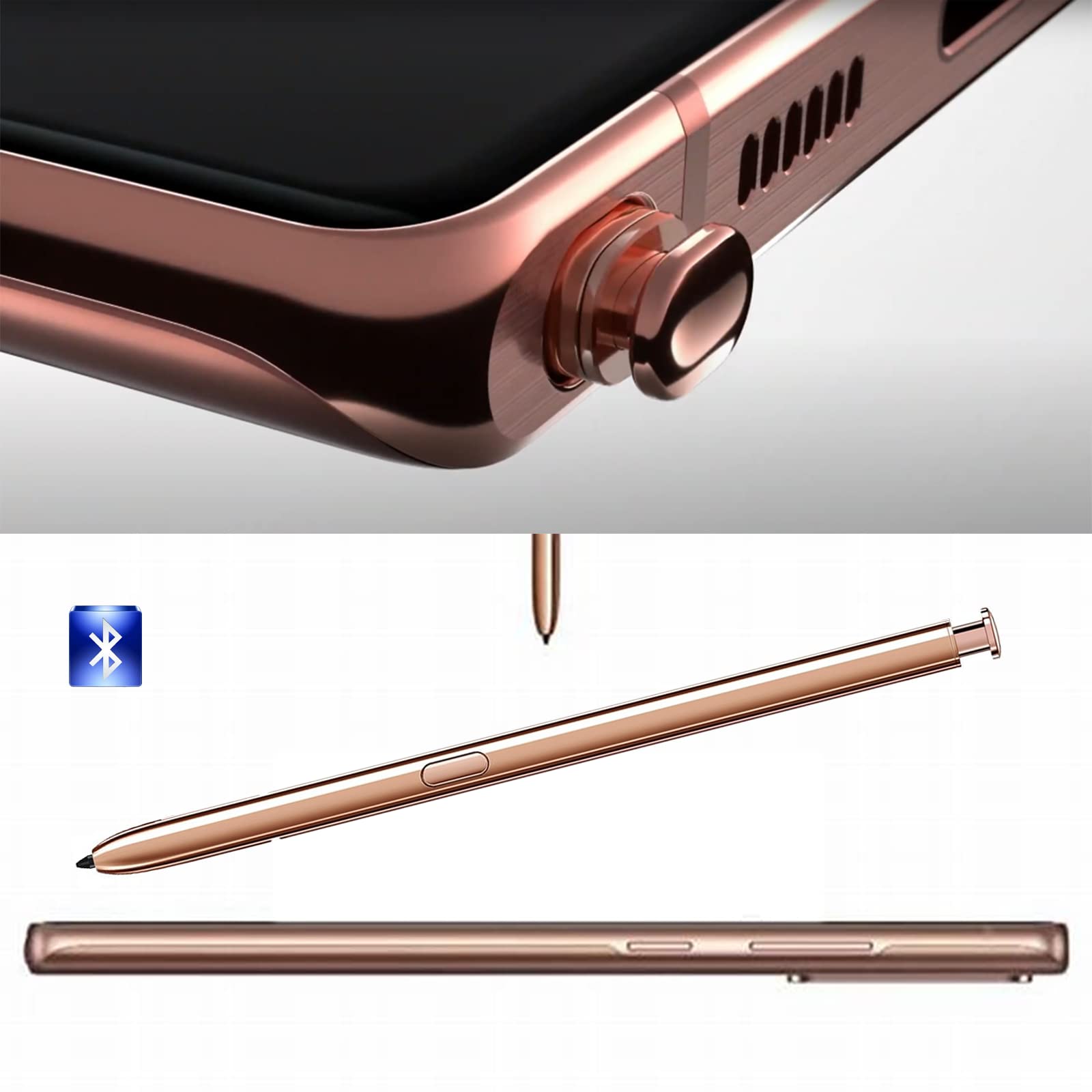 Original Galaxy Note 20 S Pen with Bluetooth - Replacement Stylus for Samsung Galaxy Note 20 Ultra/Note 20 - Gold Stylus Pen for Precise Writing & Drawing - Perfect for Business, Art & Note-Taking