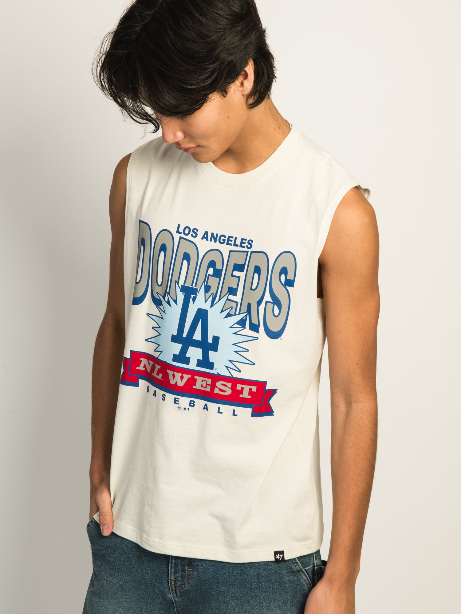 47 DODGERS Muscle Tank Top for Men - Comfortable Sleeveless Baseball Jersey Shirt - Perfect for Gym, Workout, Sports and Casual Wear